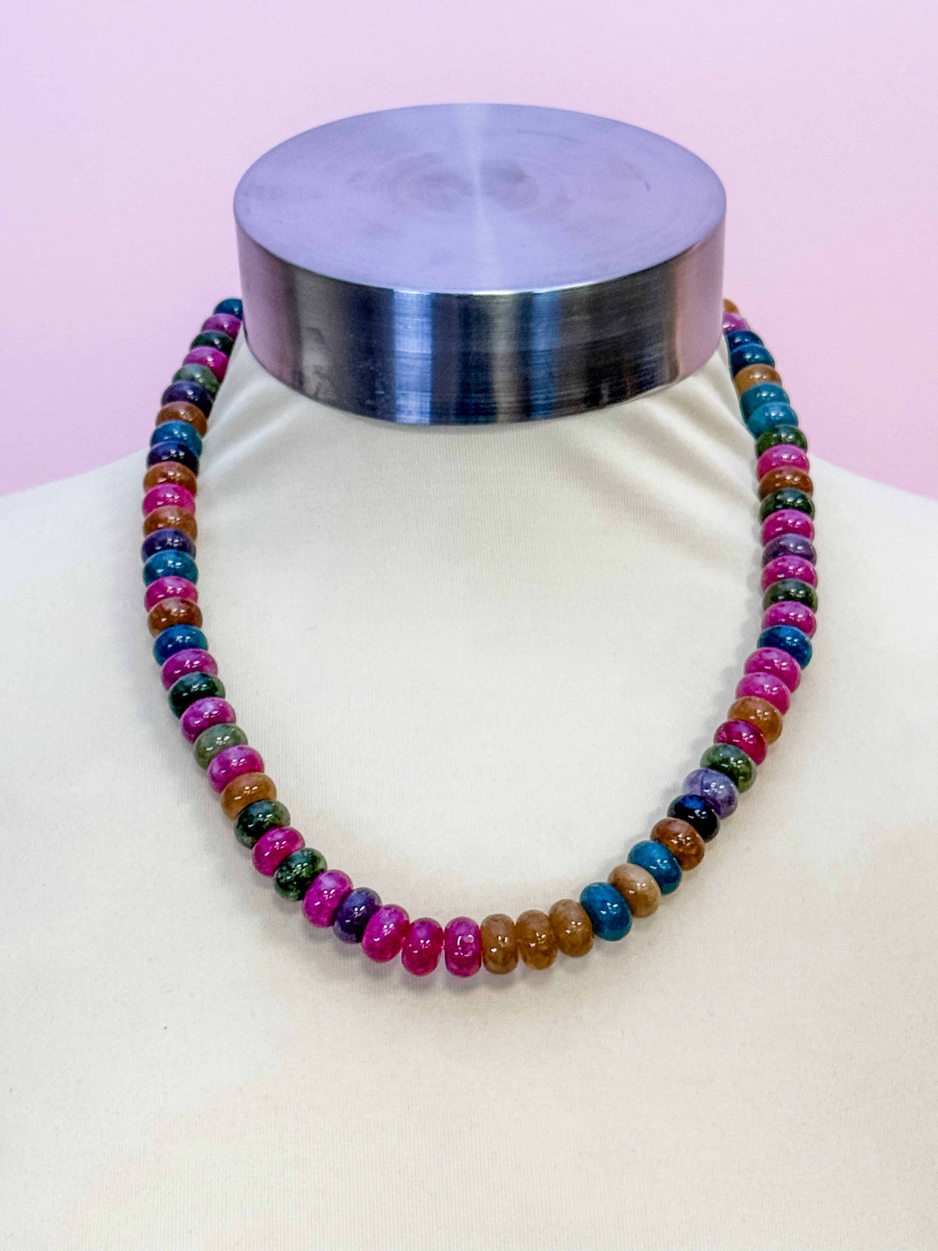 Jewel Tone Beaded Necklace - Just a Small Town Girl