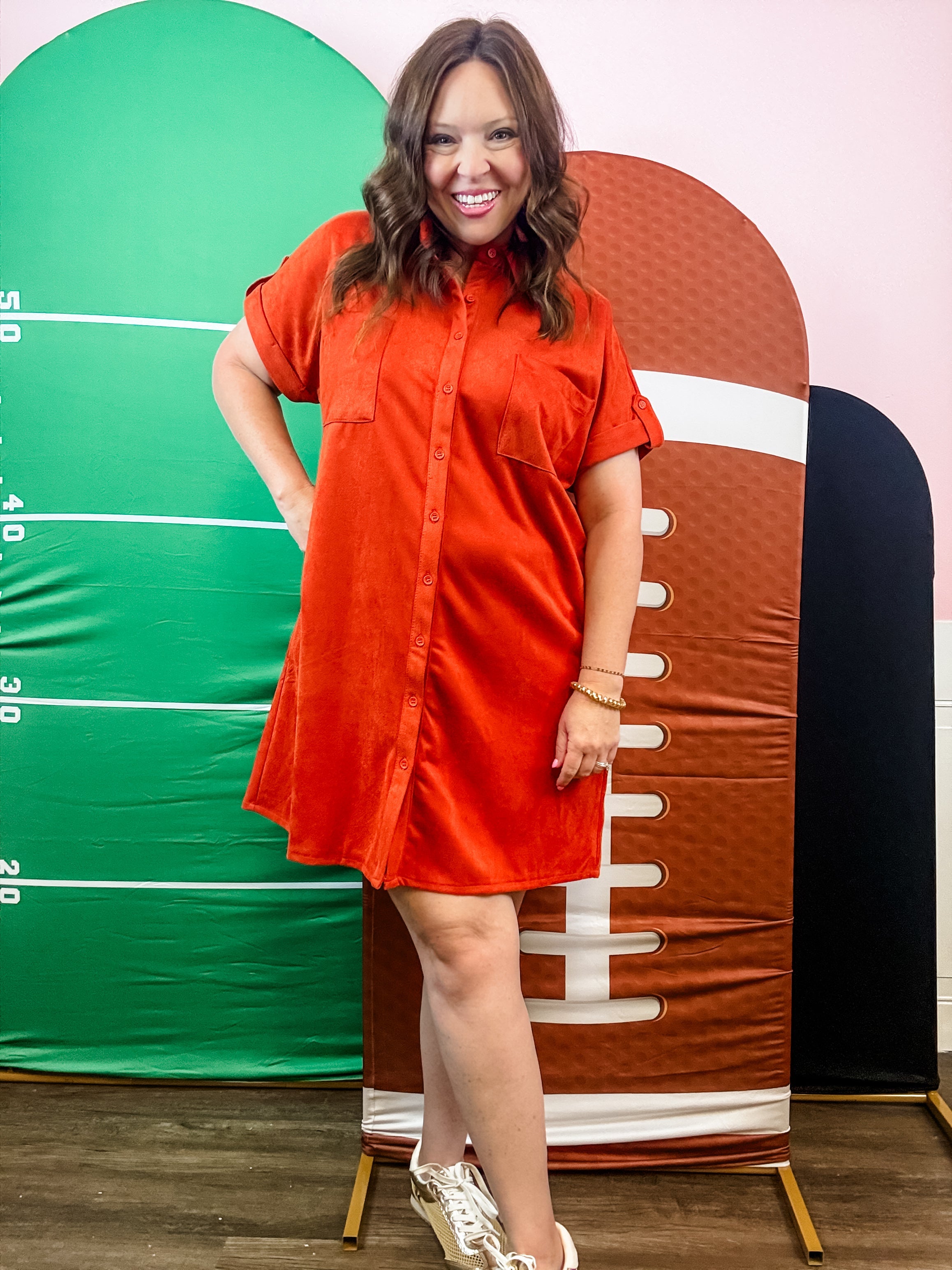 Kickoff Classic Shirt Dress - Just a Small Town Girl