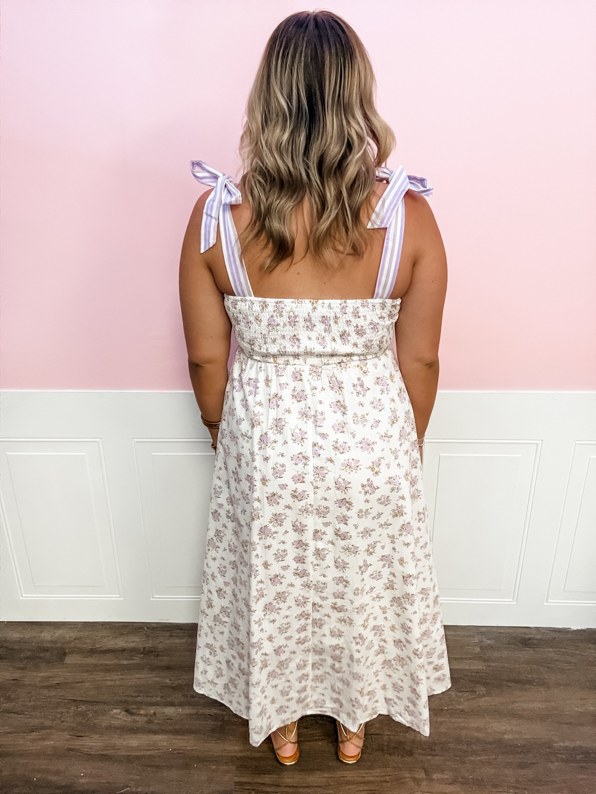 Lavender Fields Tie Strap Dress - Just a Small Town Girl