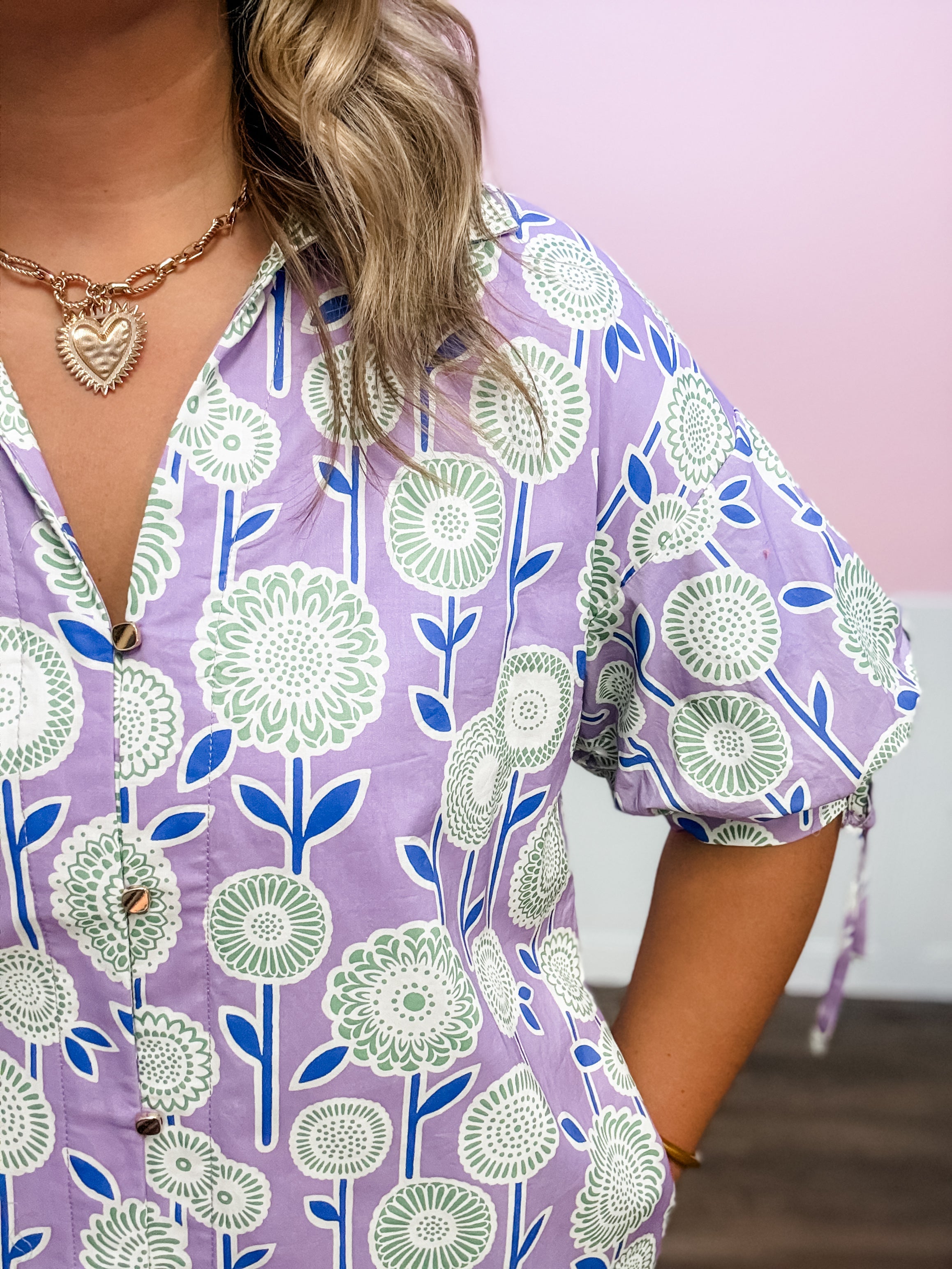 Lavender Garden Shirt Dress - Just a Small Town Girl