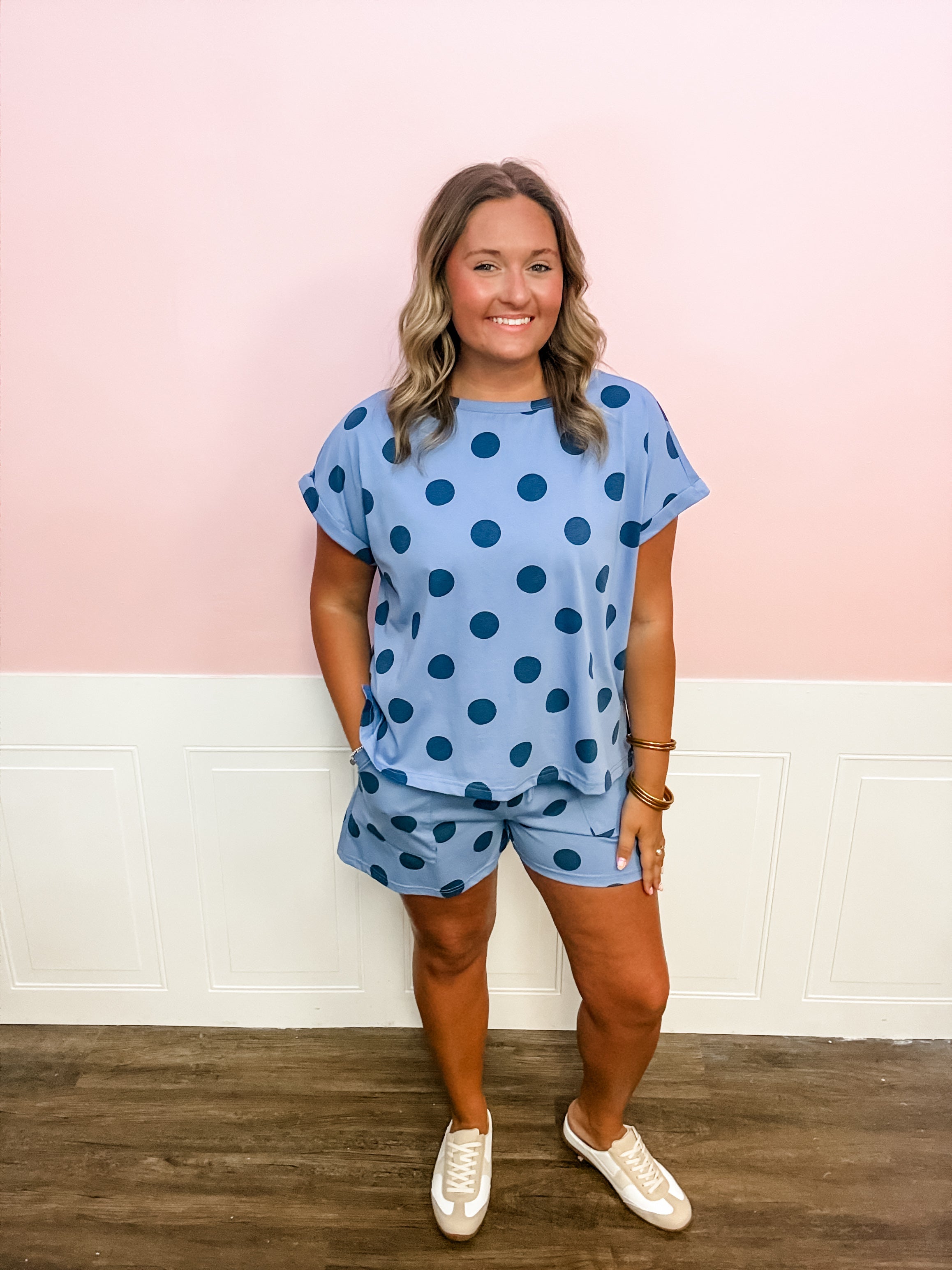 Lazy Day Polka Dot Lounge Set - Just a Small Town Girl