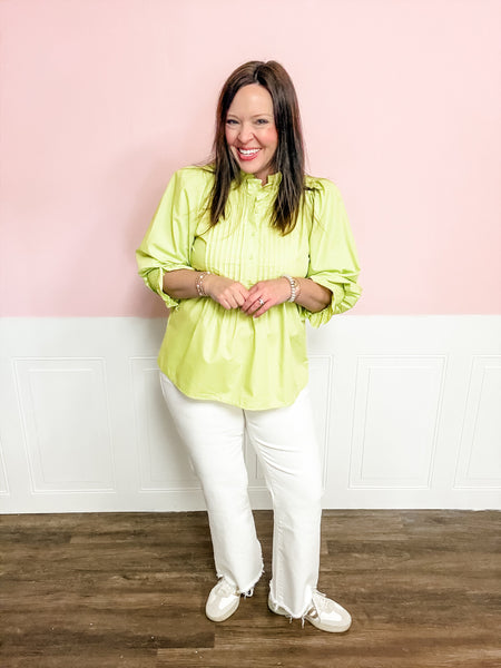 Lemon Grove Pintuck Blouse - Just a Small Town Girl