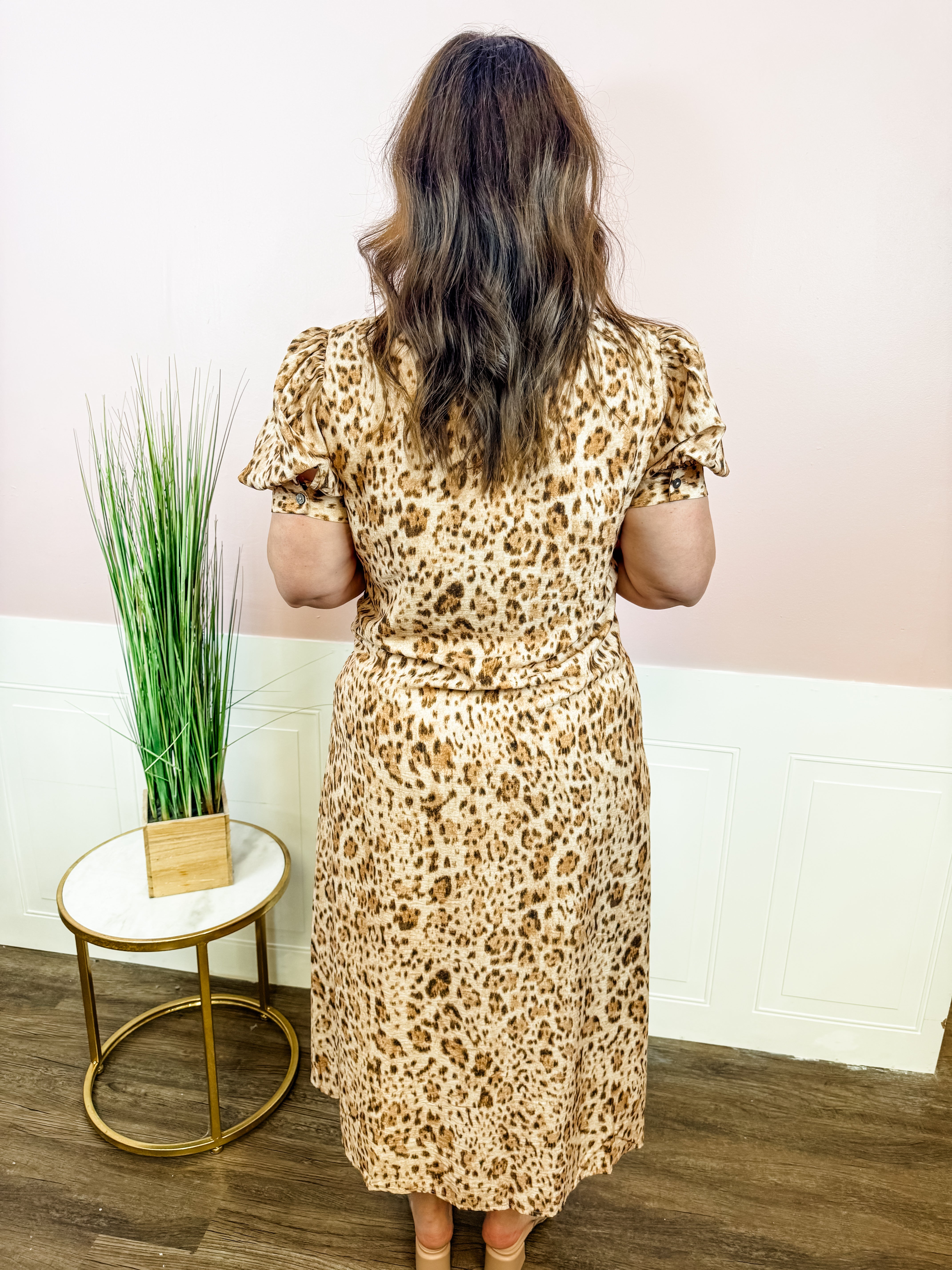Leopard Print Tie-Waist Shirt Dress - Just a Small Town Girl