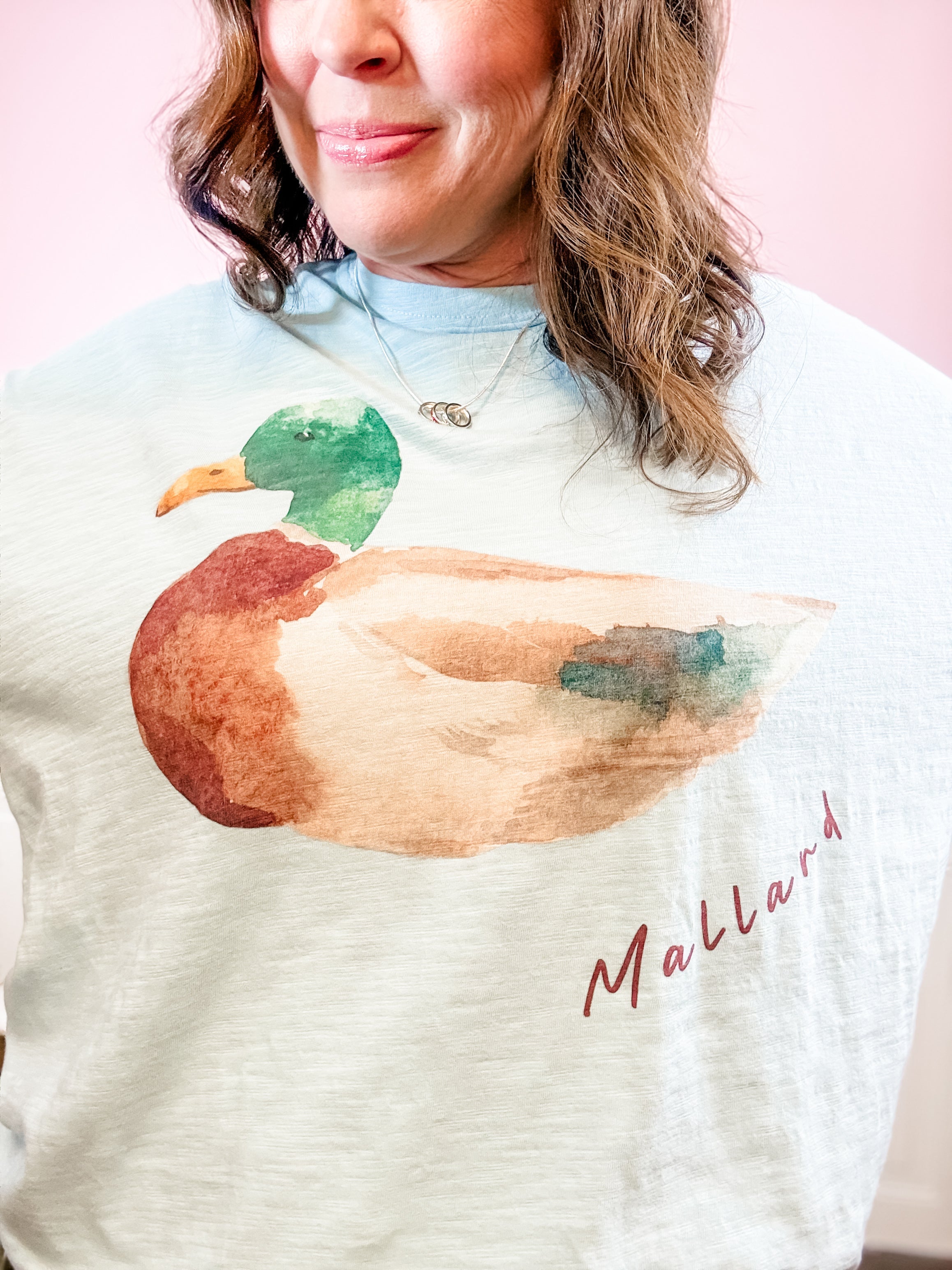 Light Blue Mallard Graphic Tee - Just a Small Town Girl
