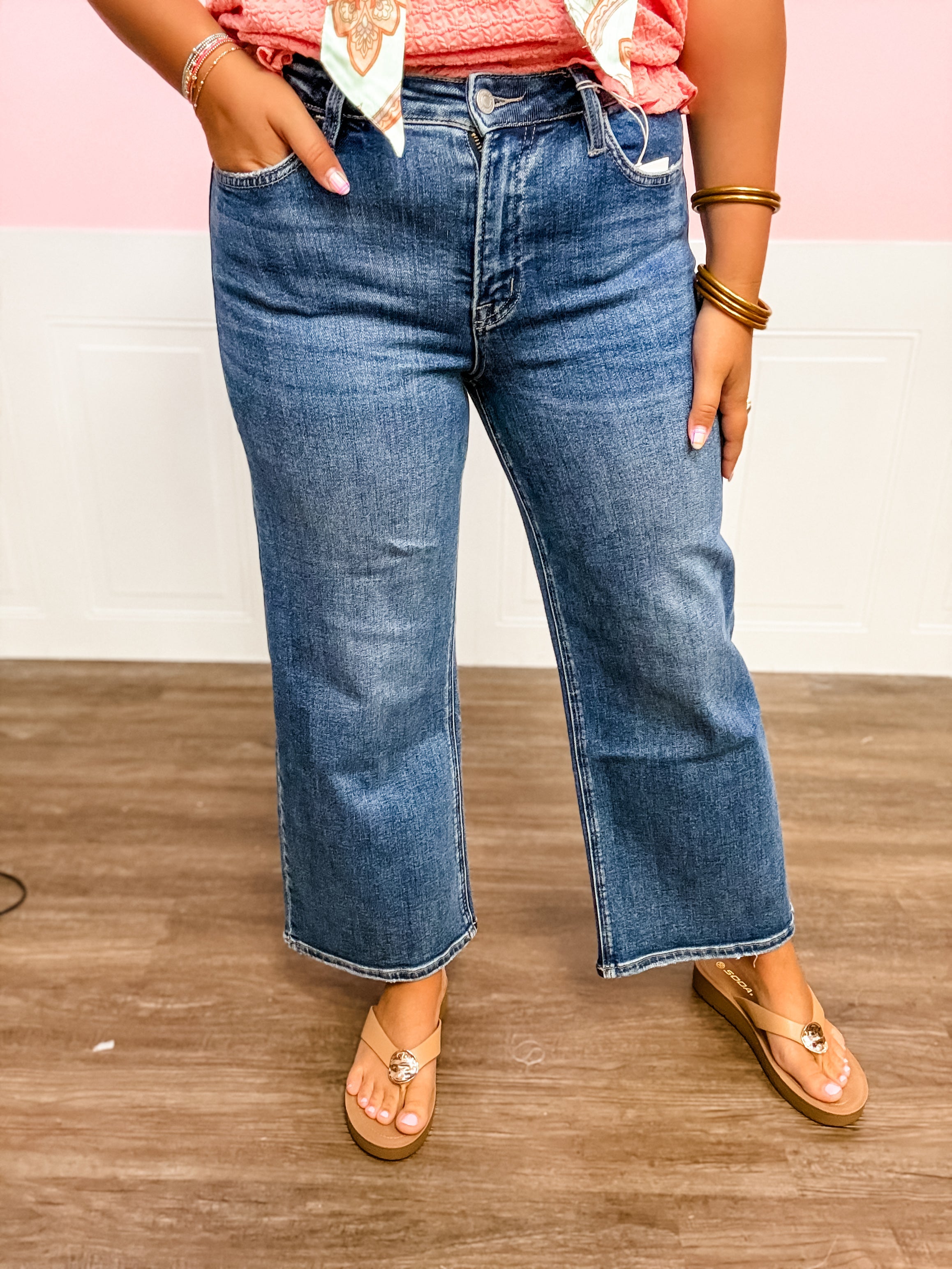 Lovervet High Rise Ankle Wide Leg - Just a Small Town Girl