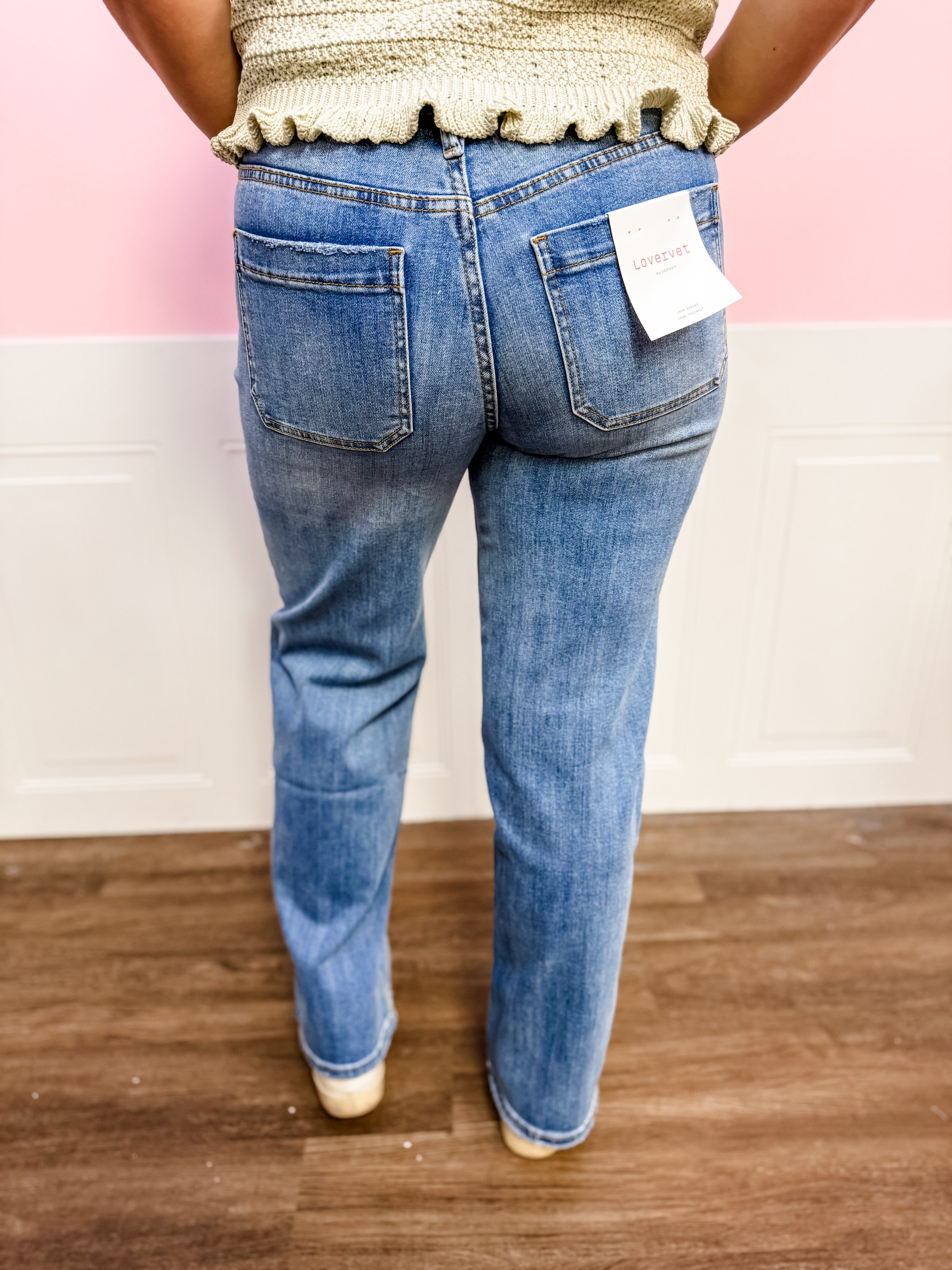 Lovervet High Rise Front Pocket Wild Leg Jean - Just a Small Town Girl