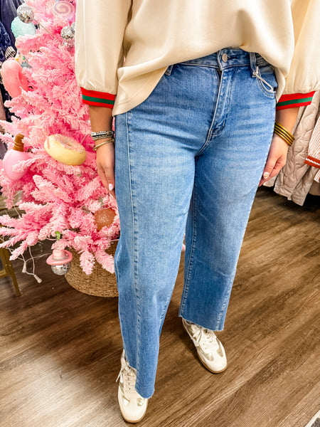 Lovervet High Rise Twist Jean - Just a Small Town Girl