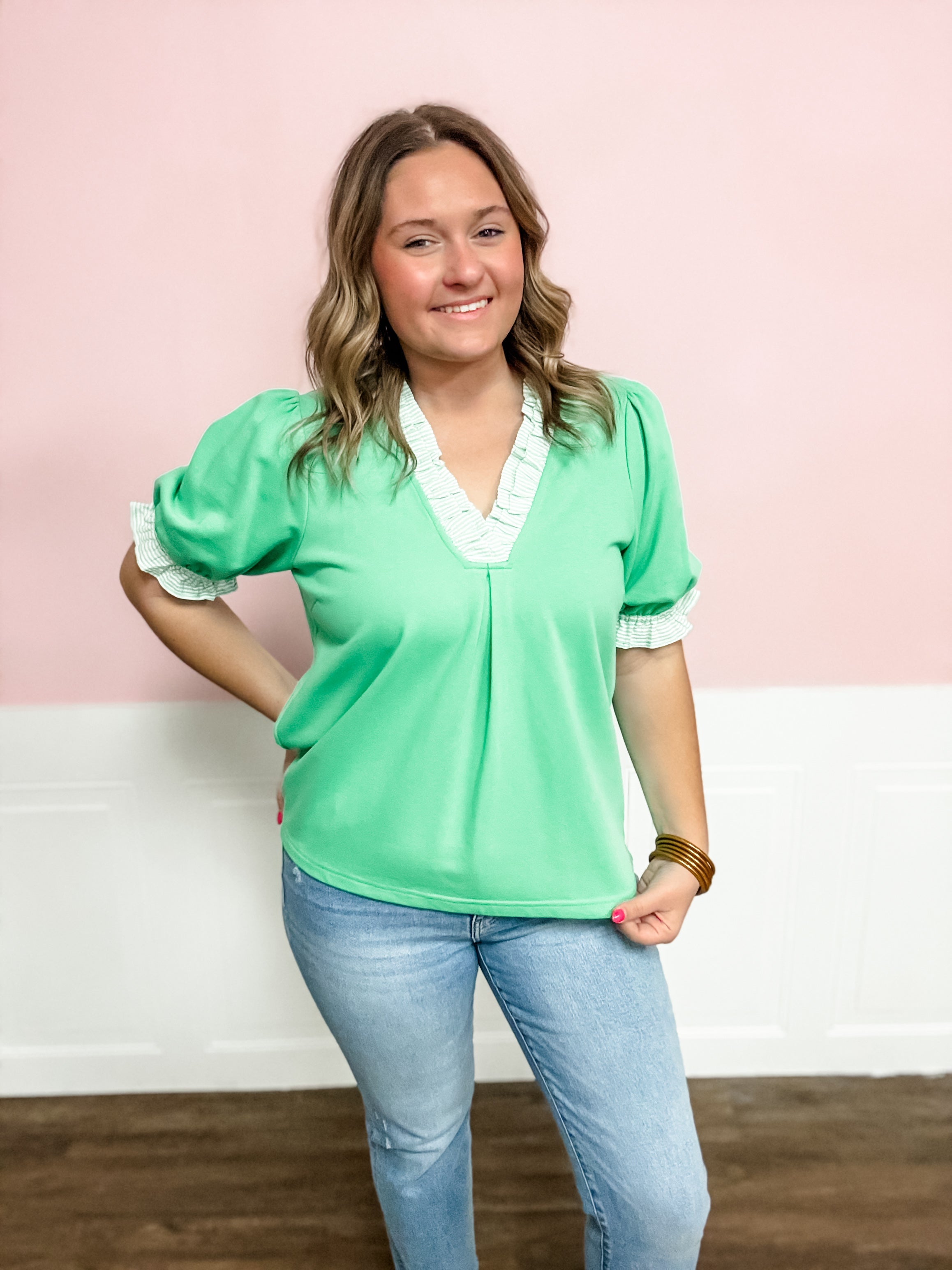 Lucky Clover Ruffle Top - Just a Small Town Girl