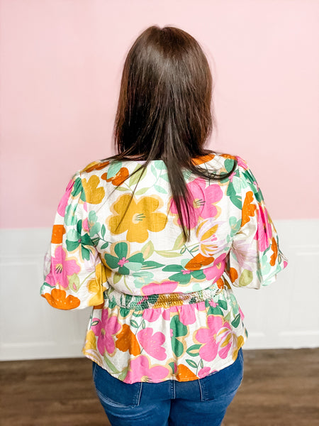 Lucky Garden Zip Top - Just a Small Town Girl