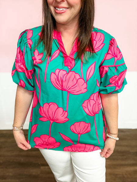 Lucky in Bloom Top - Just a Small Town Girl