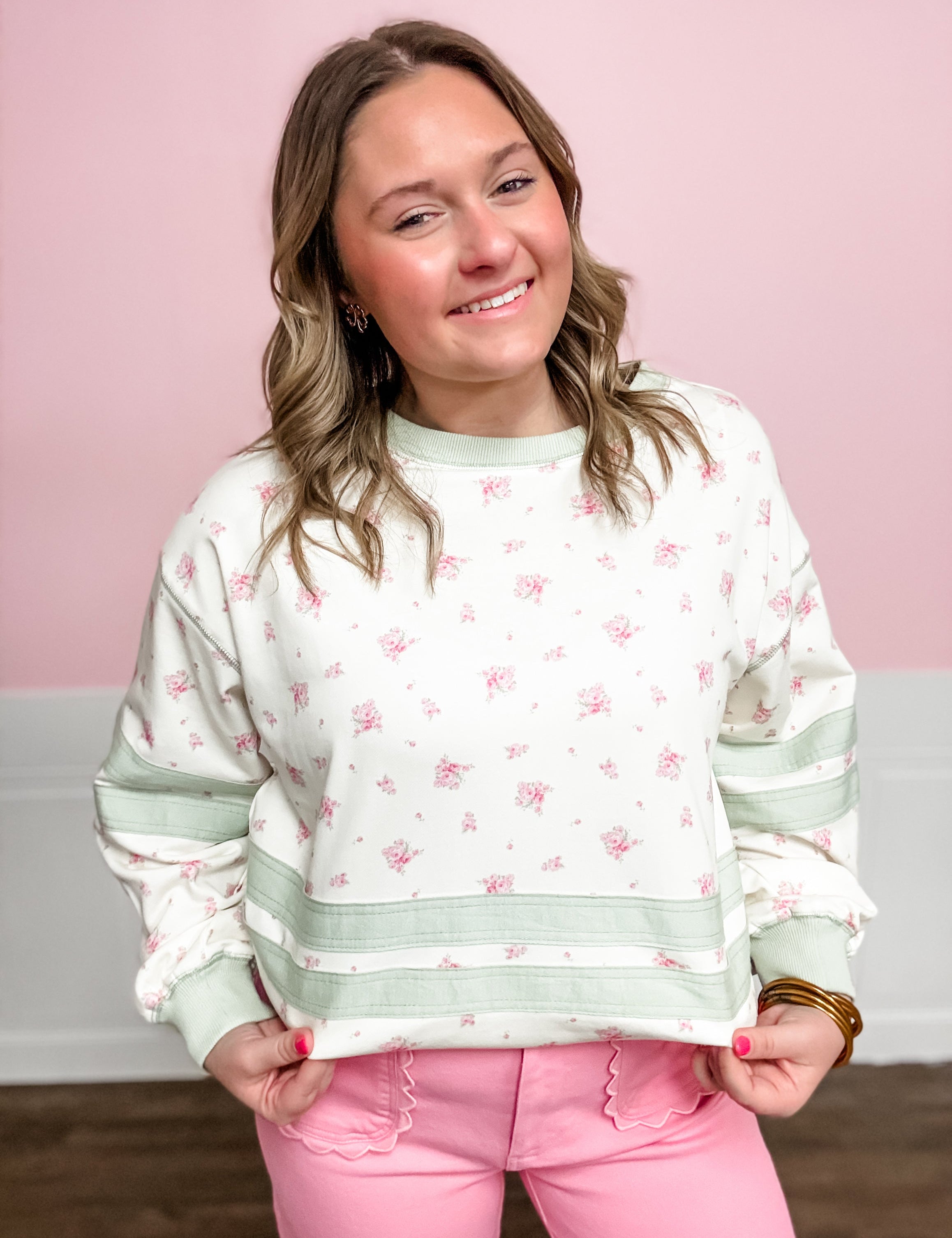 Lucky Petals Pullover - Just a Small Town Girl