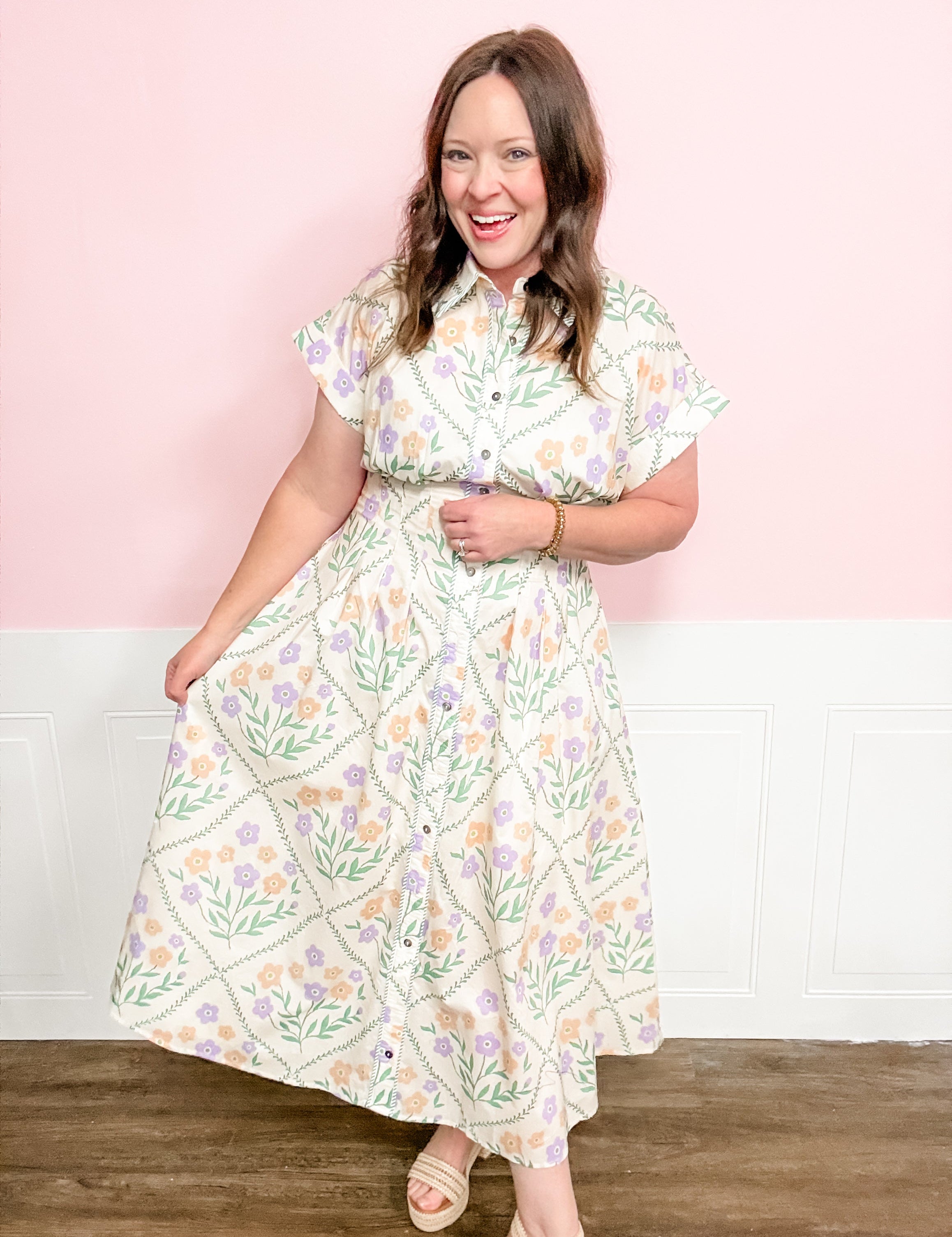 Meadow Breeze Button Dress - Just a Small Town Girl