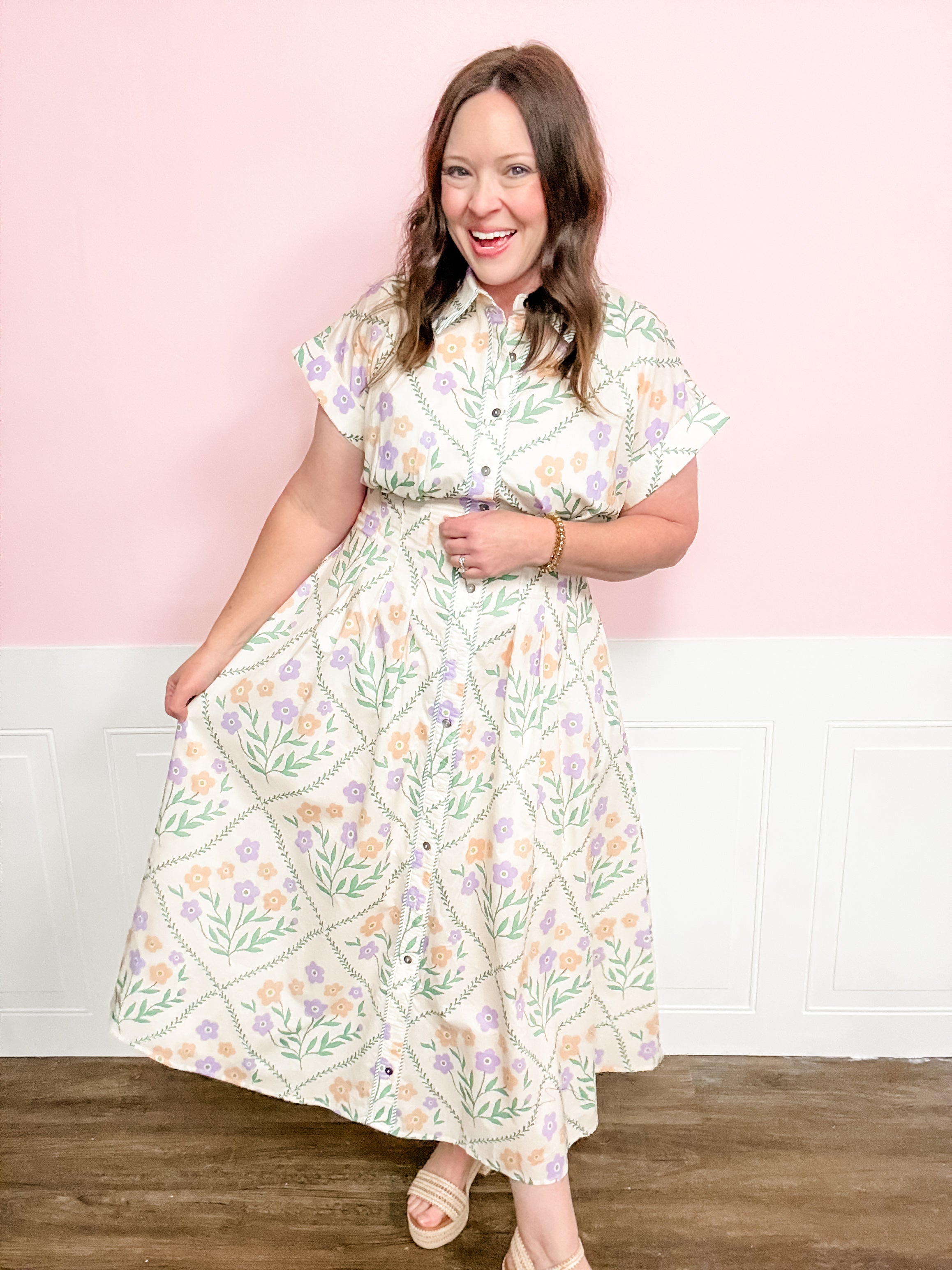 Meadow Breeze Button Dress - Just a Small Town Girl