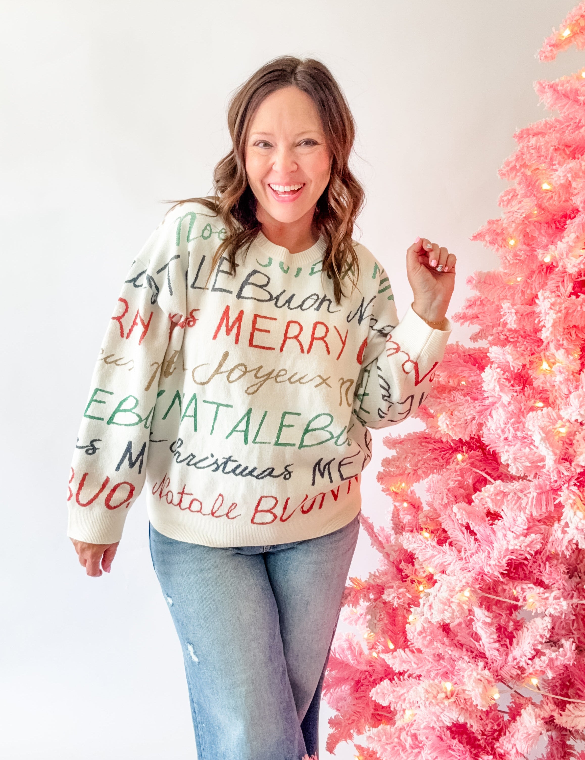 Merry & Bright Christmas Sweater - Just a Small Town Girl