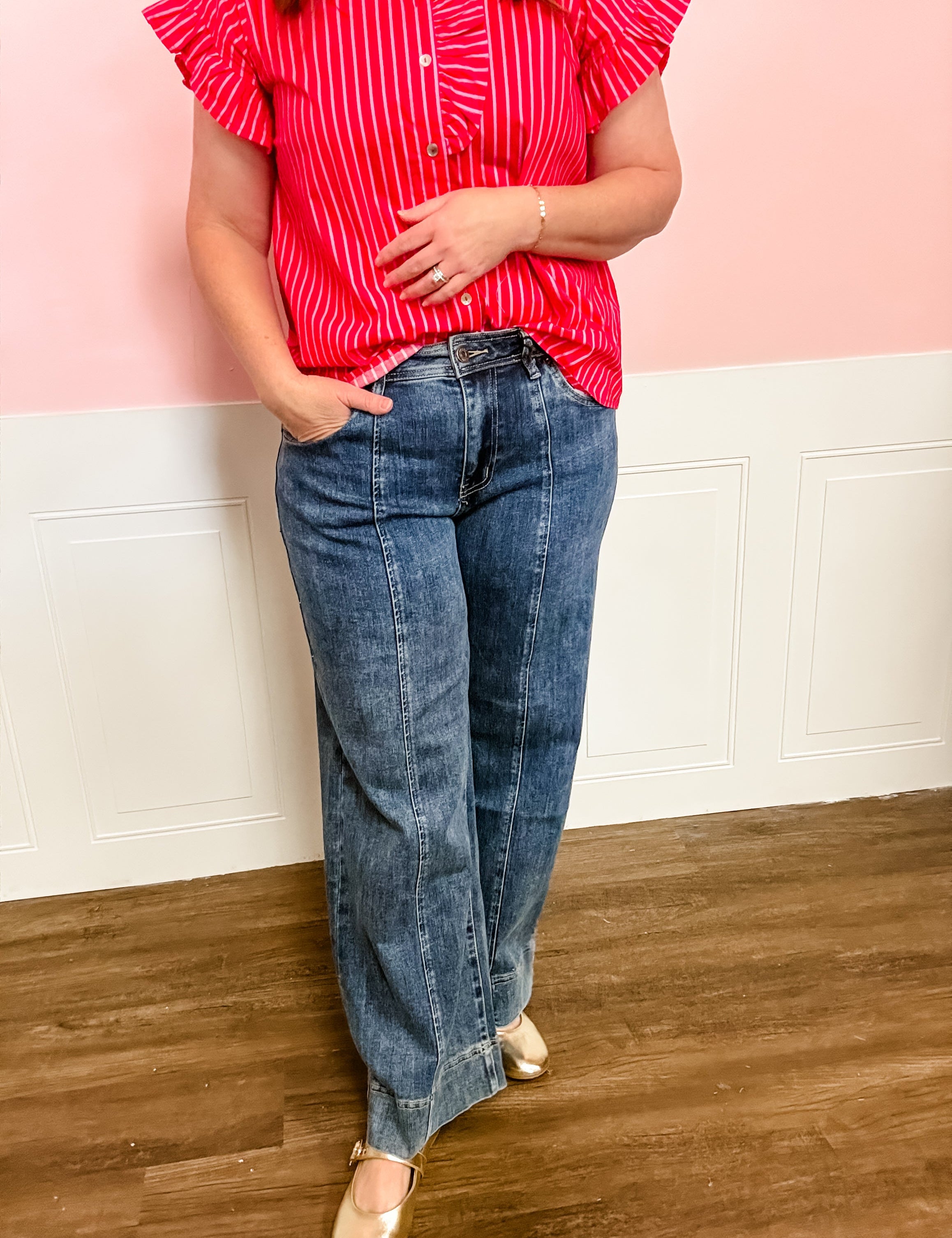 Mica High - Rise Wide Crop Jean - Just a Small Town Girl