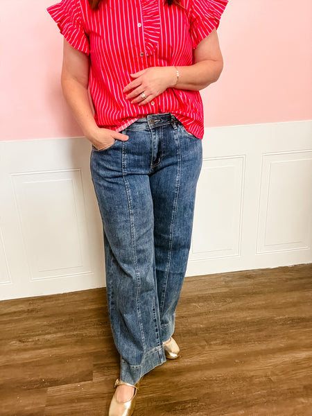 Mica High - Rise Wide Crop Jean - Just a Small Town Girl