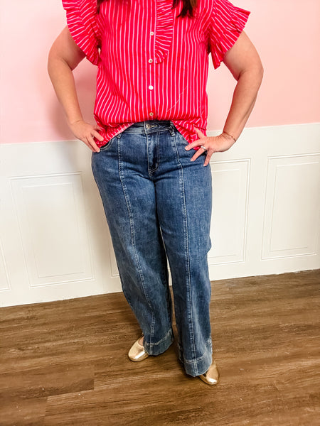 Mica High - Rise Wide Crop Jean - Just a Small Town Girl