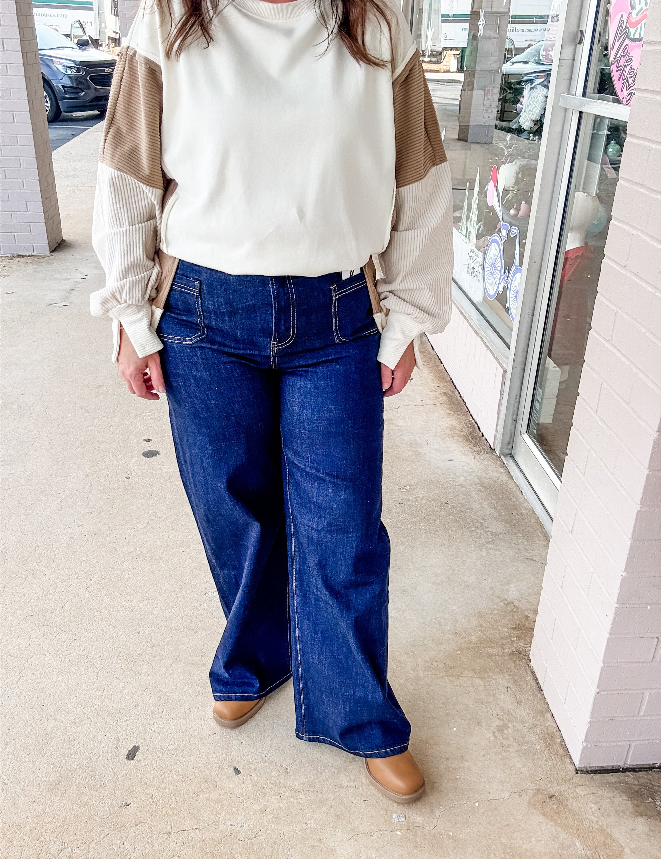 Mica Nightfall Pocket Wide - Leg Jeans - Just a Small Town Girl