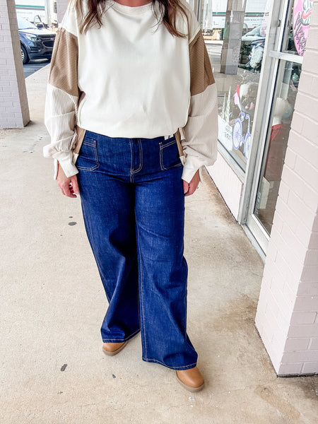 Mica Nightfall Pocket Wide - Leg Jeans - Just a Small Town Girl