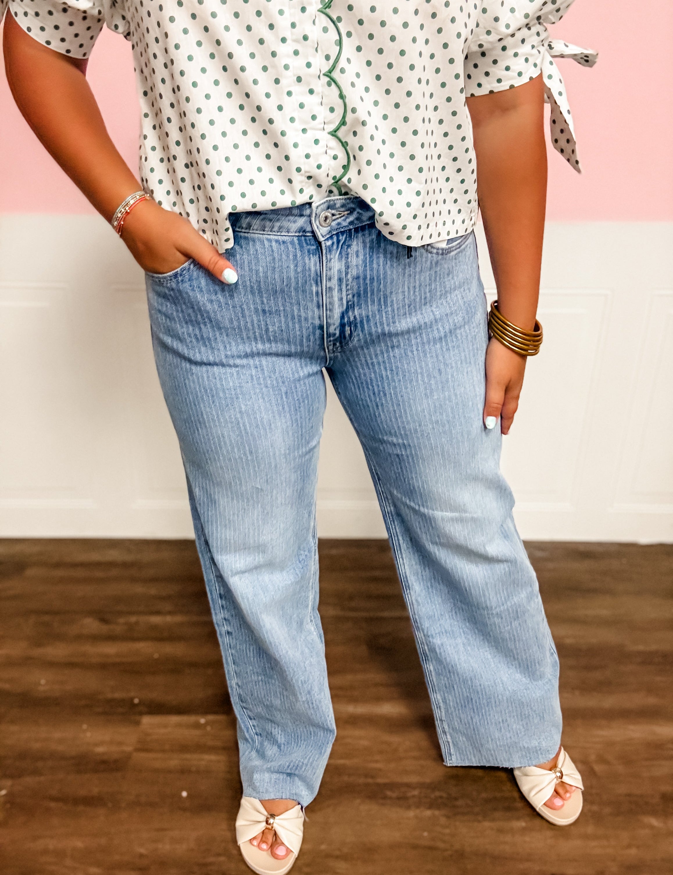 Mica Sunwashed Ease Wide Leg Jeans - Just a Small Town Girl