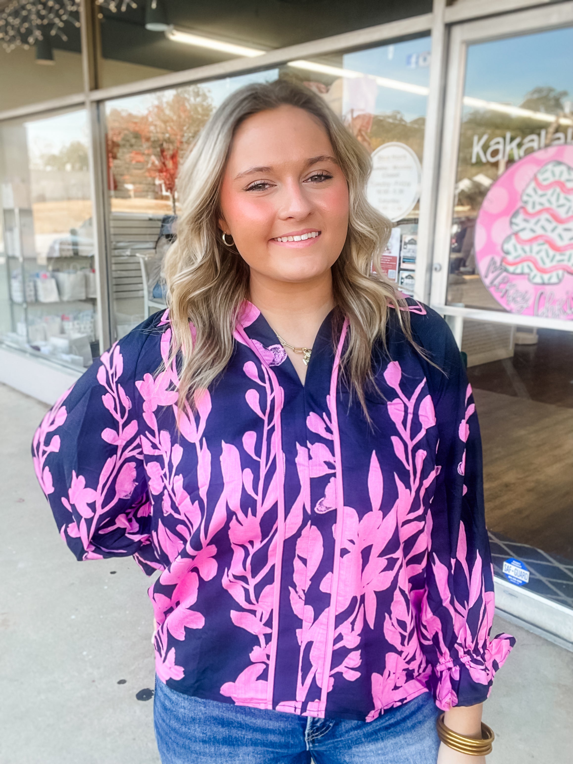 Midnight Bloom Blouse - Just a Small Town Girl