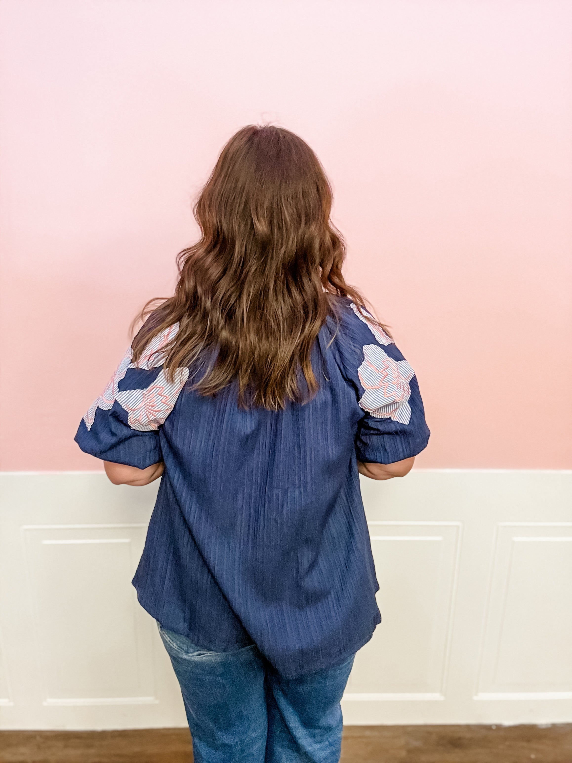 Midnight Bloom Stitch Top - Just a Small Town Girl