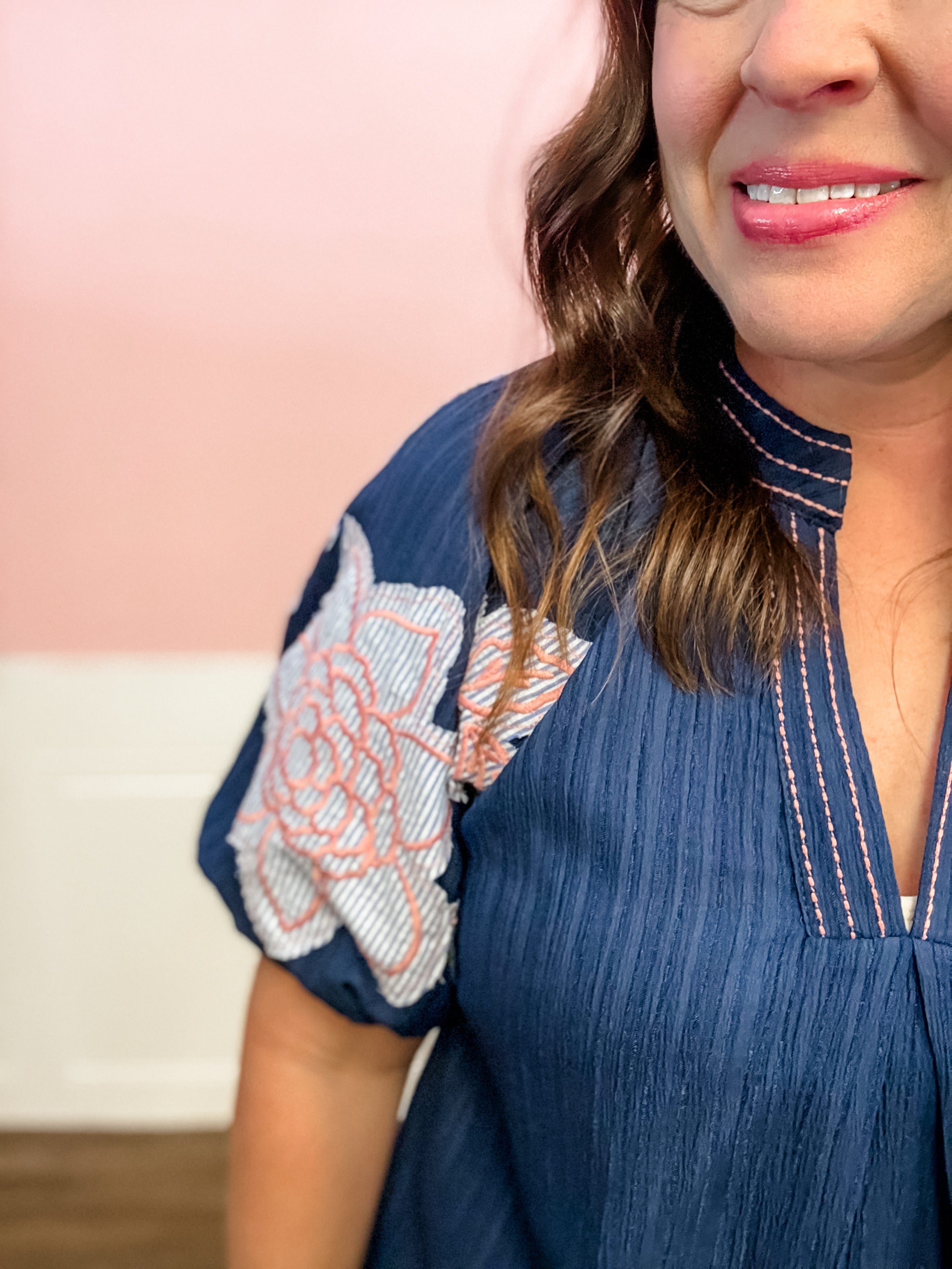 Midnight Bloom Stitch Top - Just a Small Town Girl