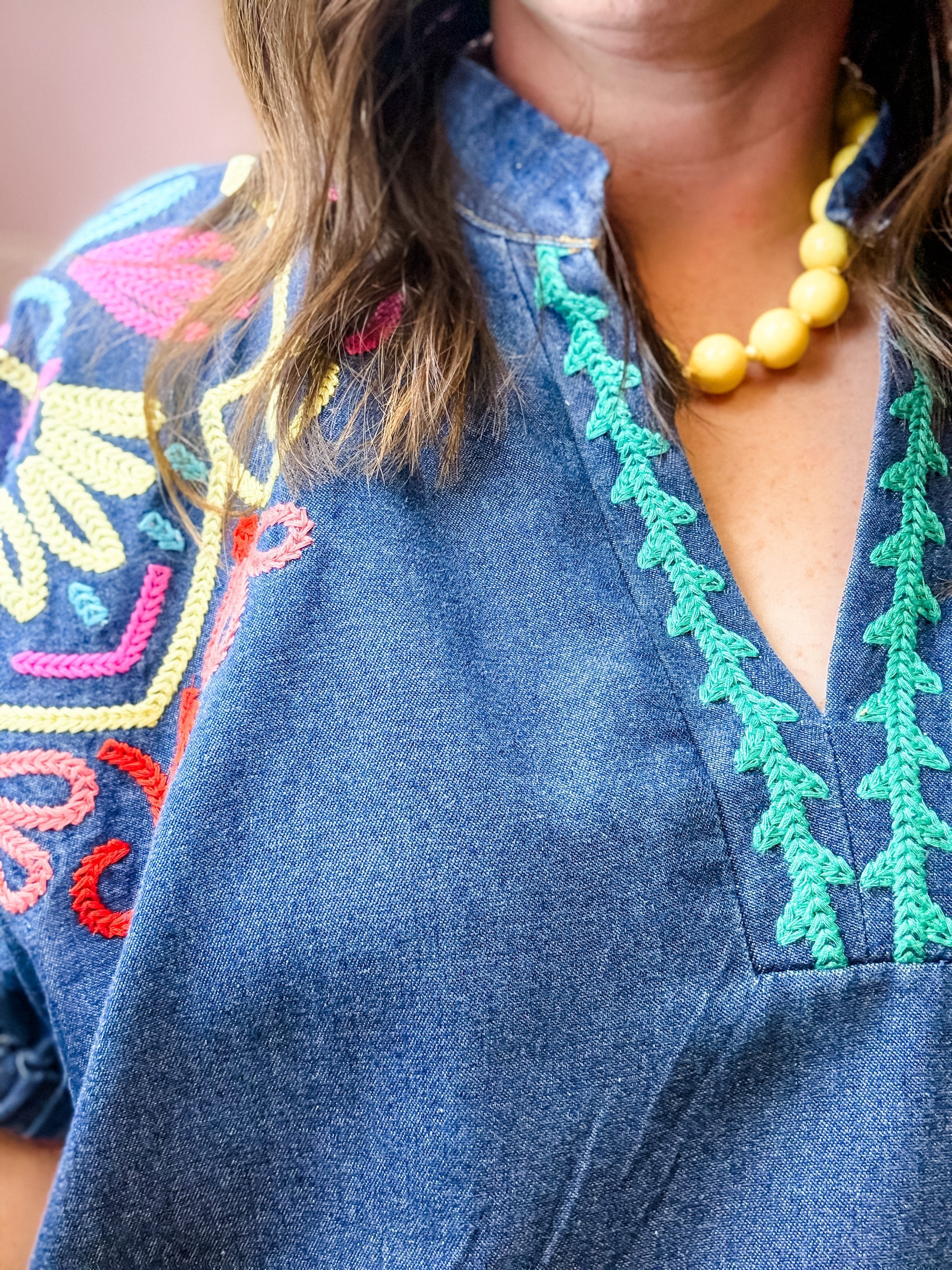 Midnight Fiesta Embroidered Top - Just a Small Town Girl