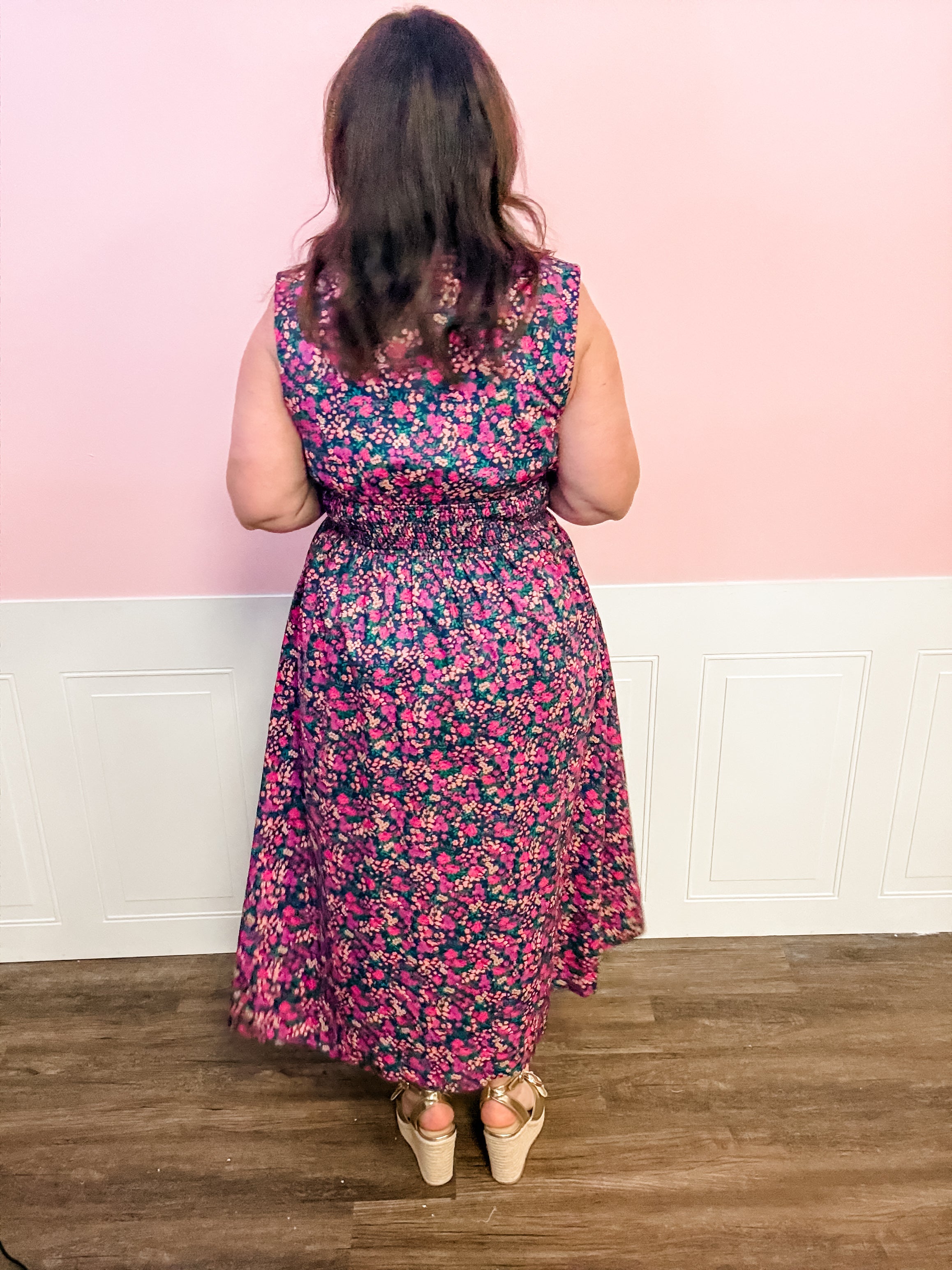 Midnight Garden Pleated Maxi Dress - Just a Small Town Girl