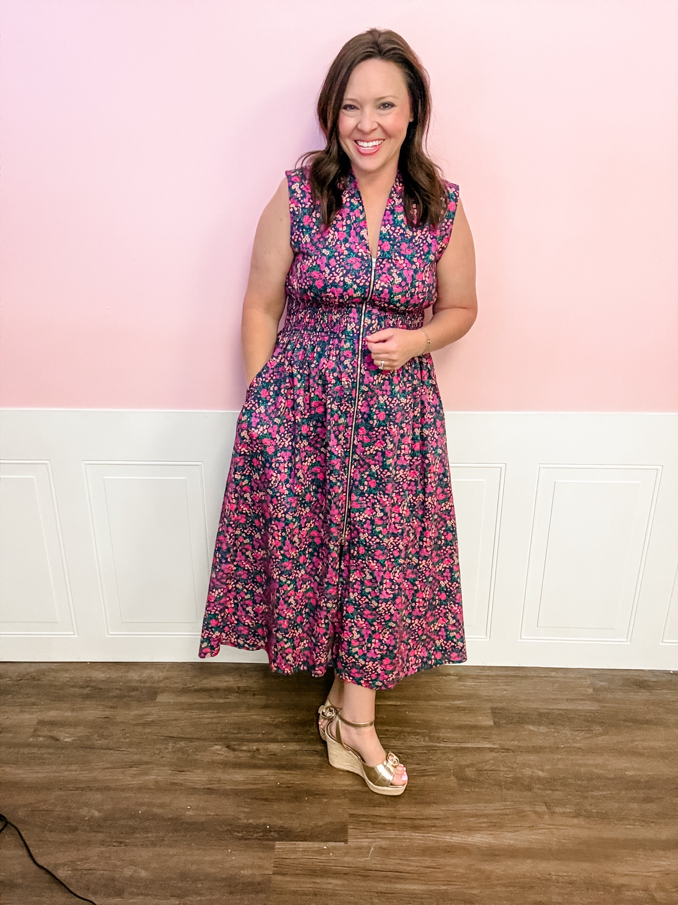 Midnight Garden Pleated Maxi Dress - Just a Small Town Girl