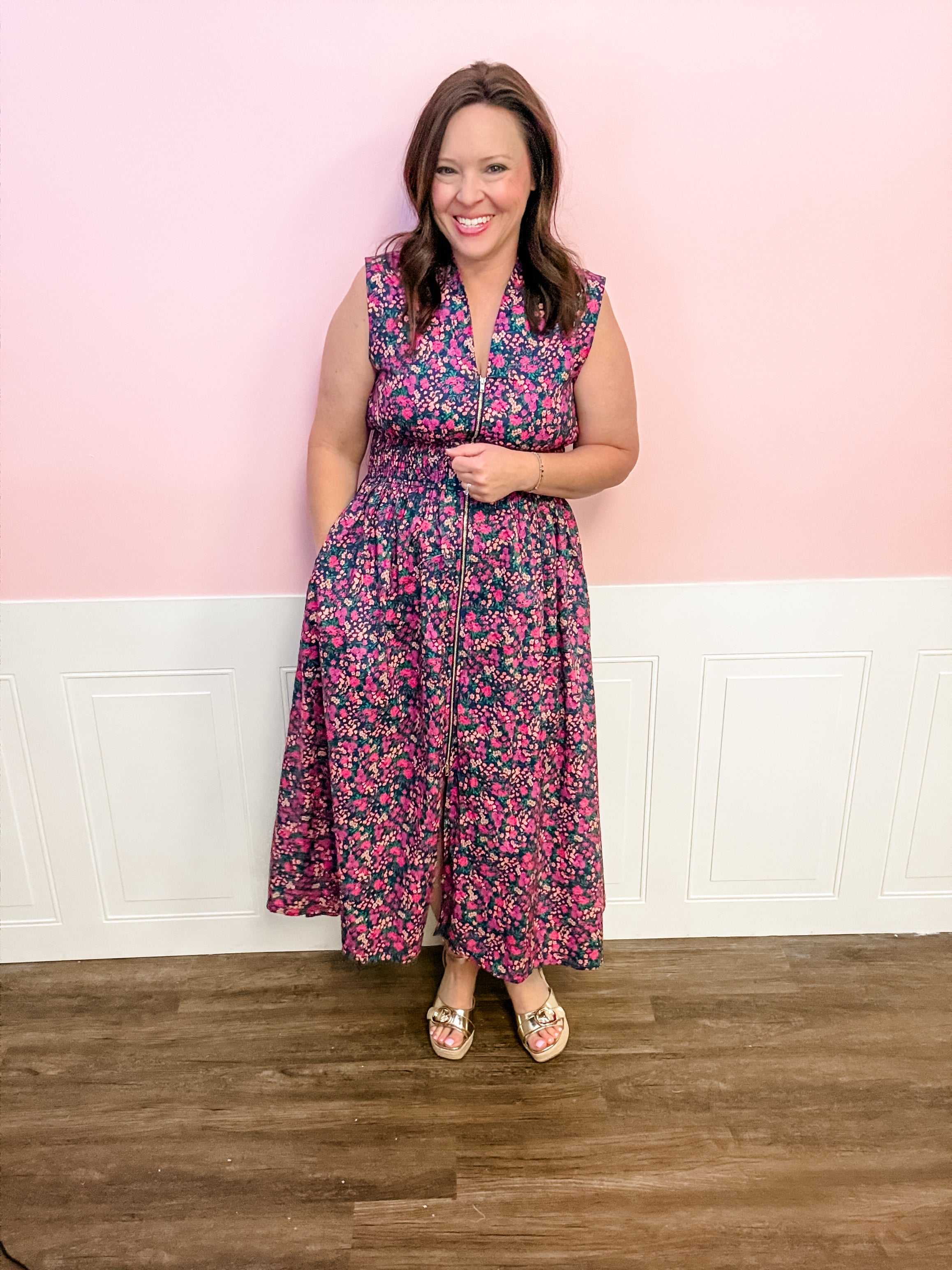 Midnight Garden Pleated Maxi Dress - Just a Small Town Girl