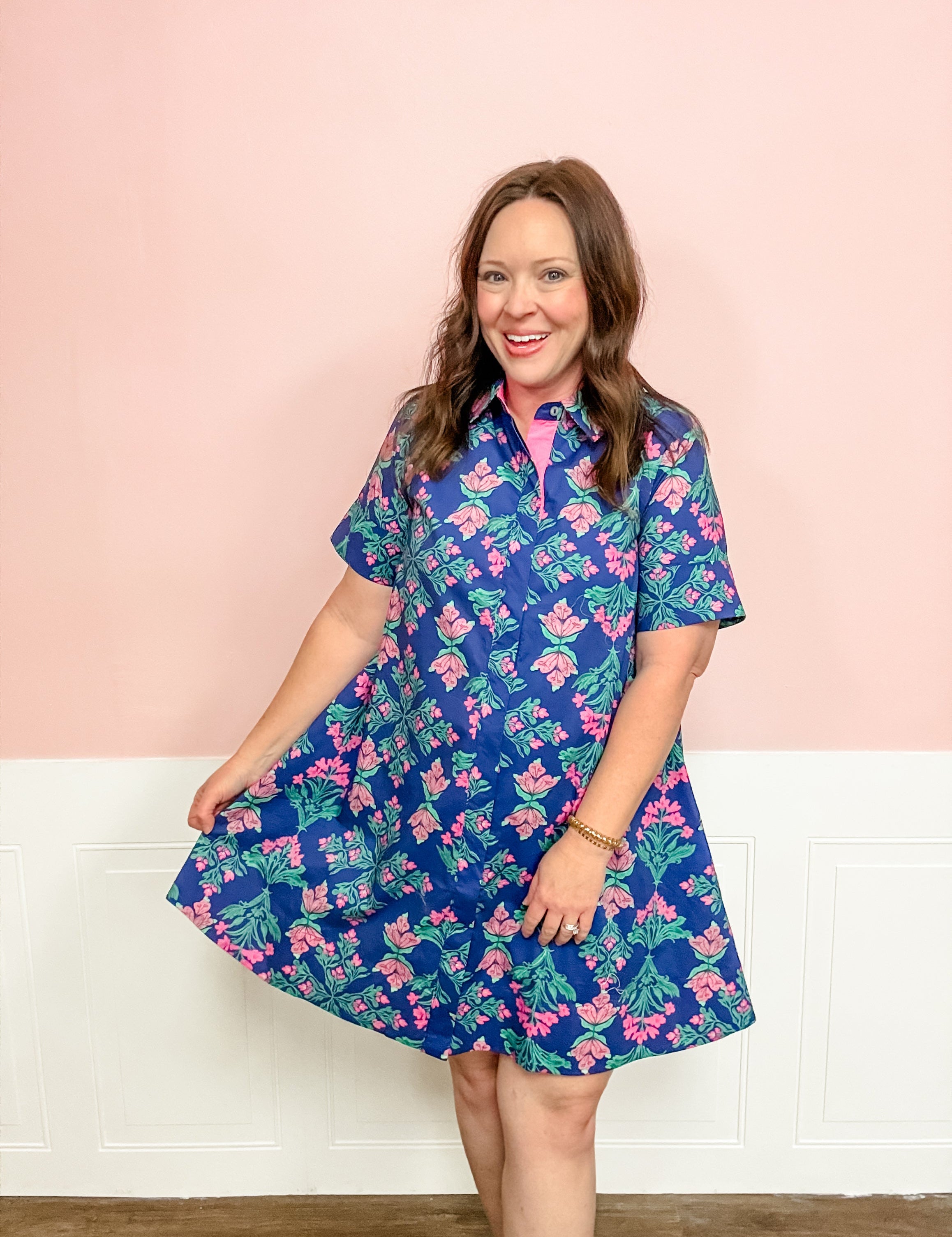 Midnight Garden Shirt Dress - Just a Small Town Girl