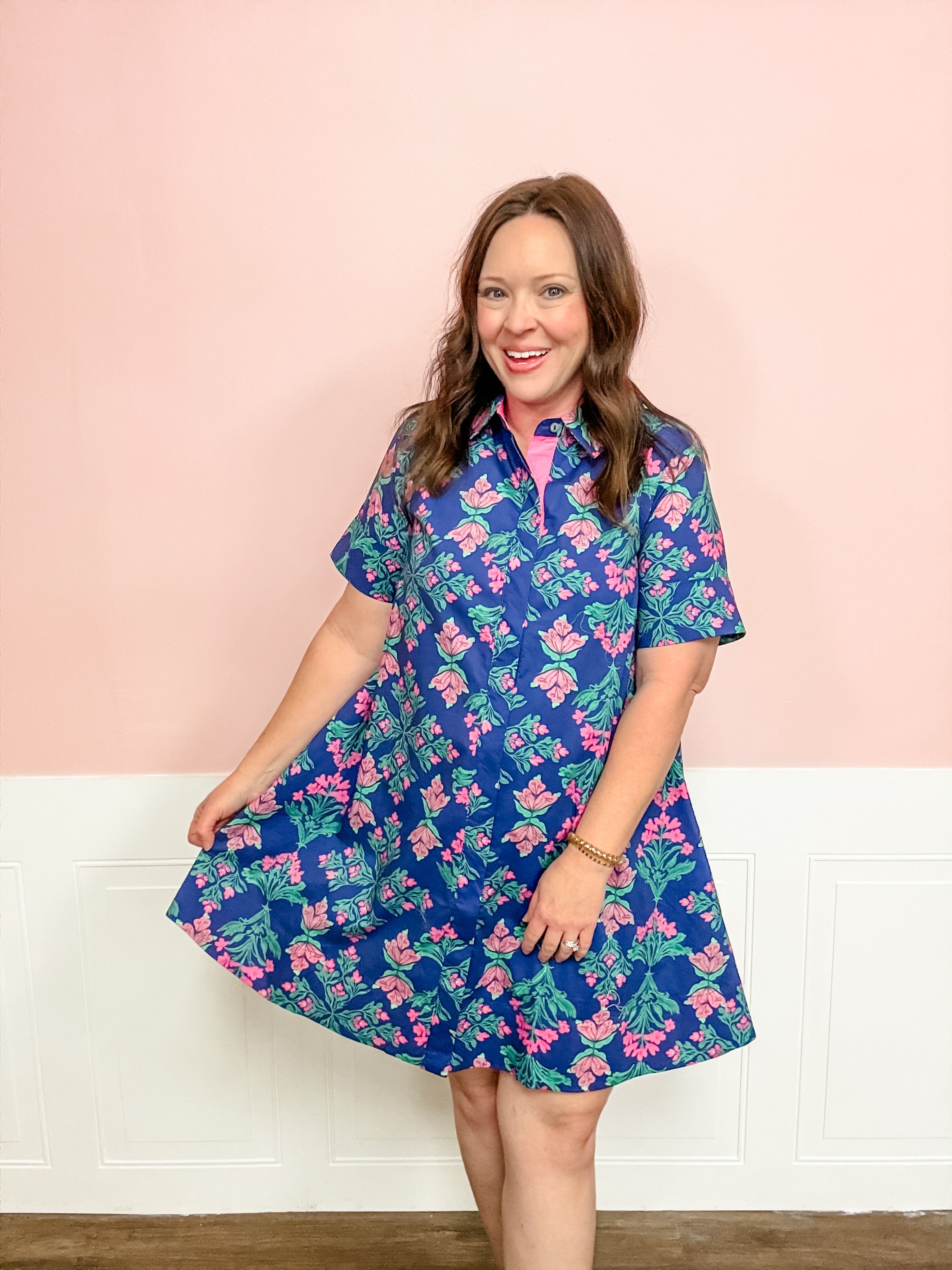 Midnight Garden Shirt Dress - Just a Small Town Girl