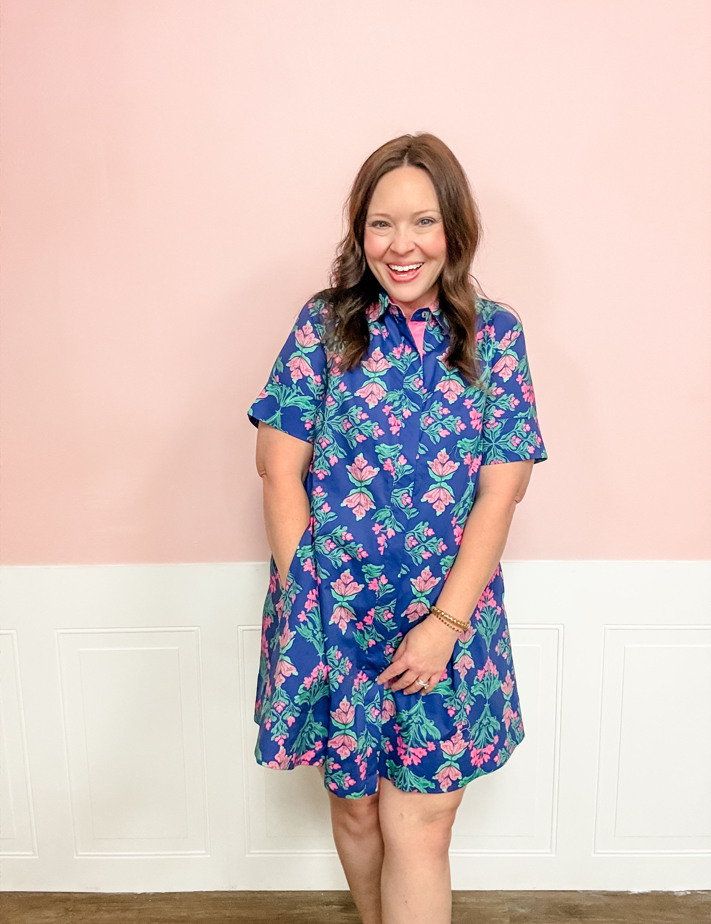 Midnight Garden Shirt Dress - Just a Small Town Girl