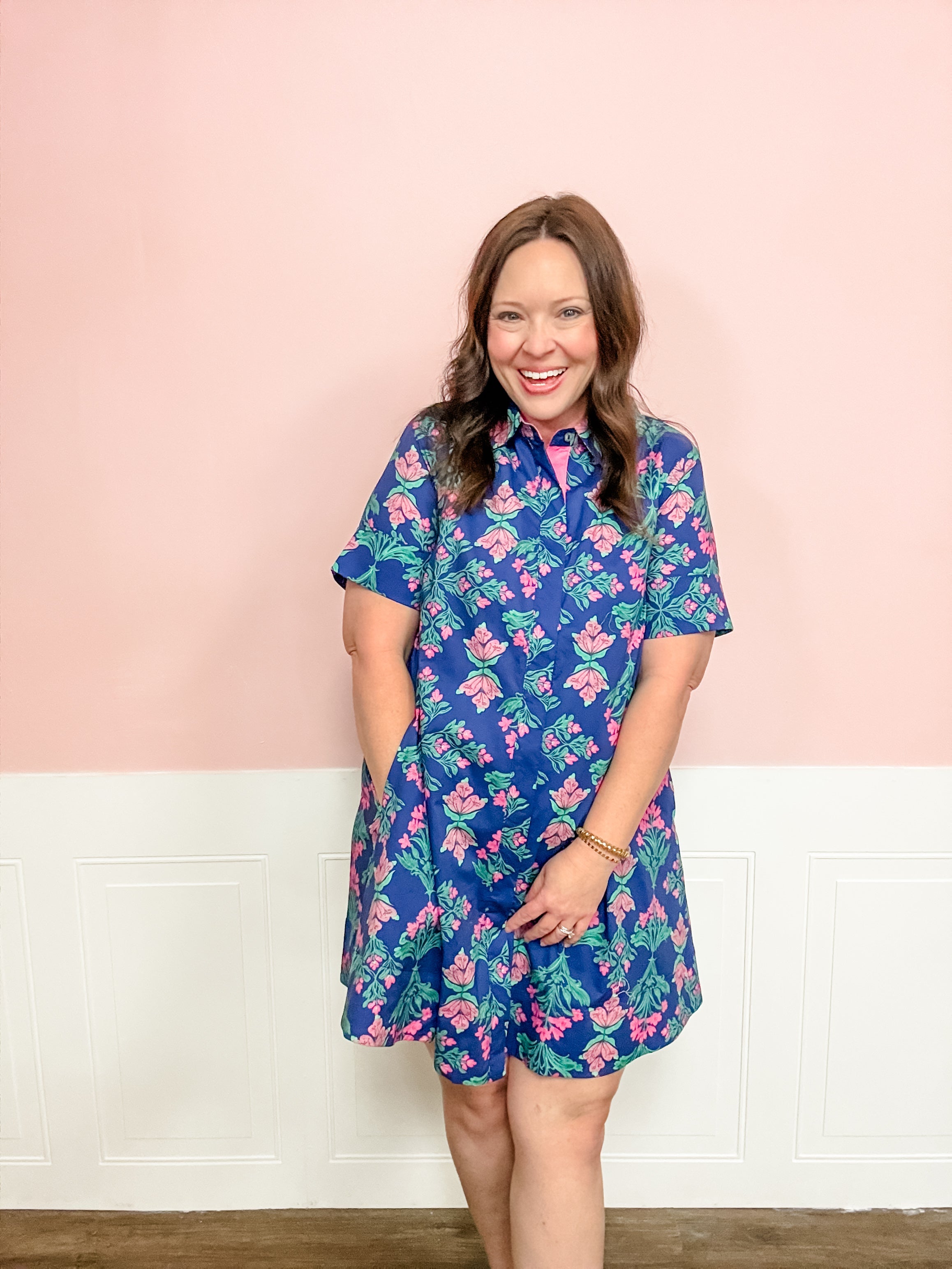 Midnight Garden Shirt Dress - Just a Small Town Girl