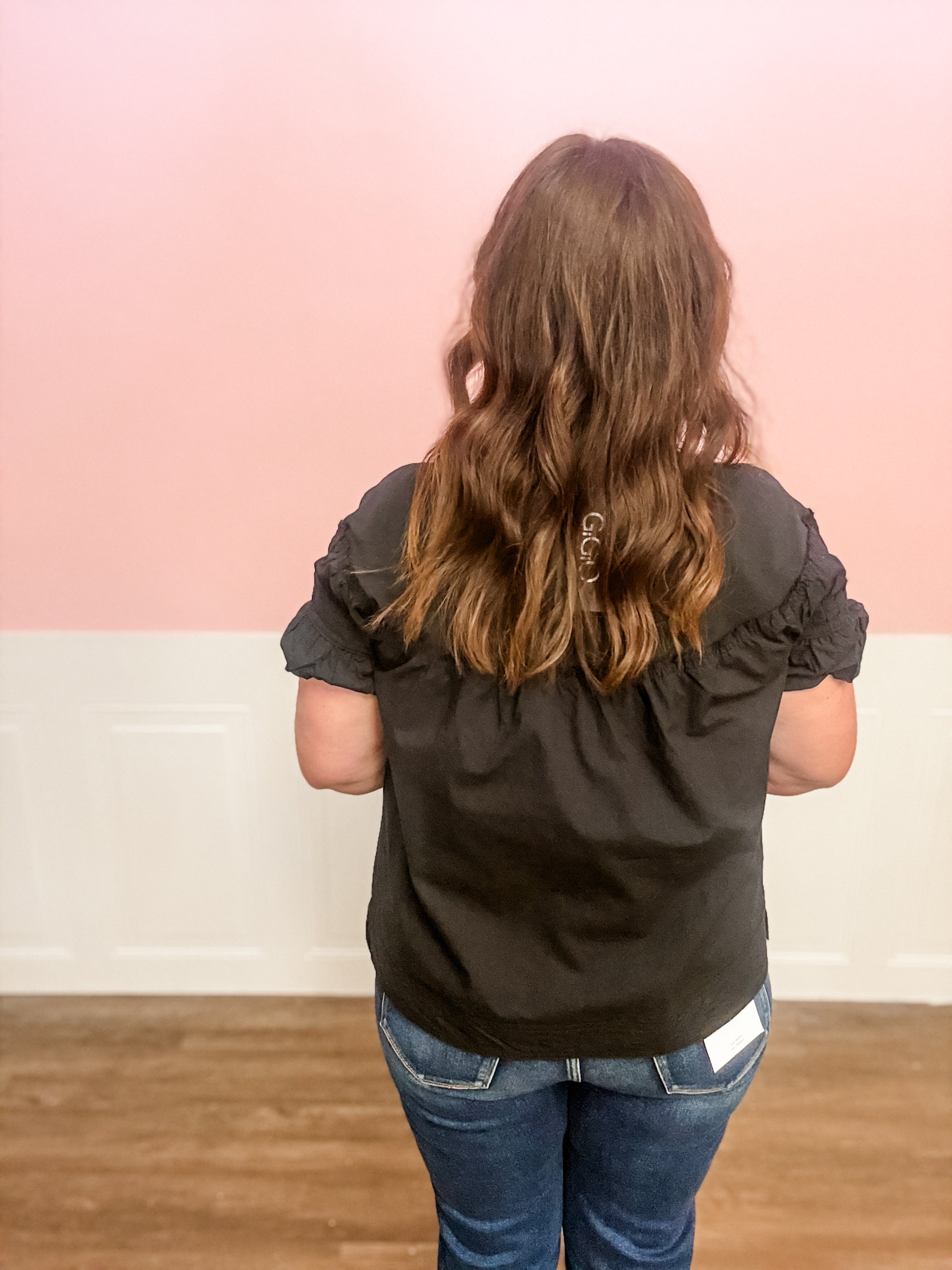 Midnight Grace Puff Sleeve Top - Just a Small Town Girl