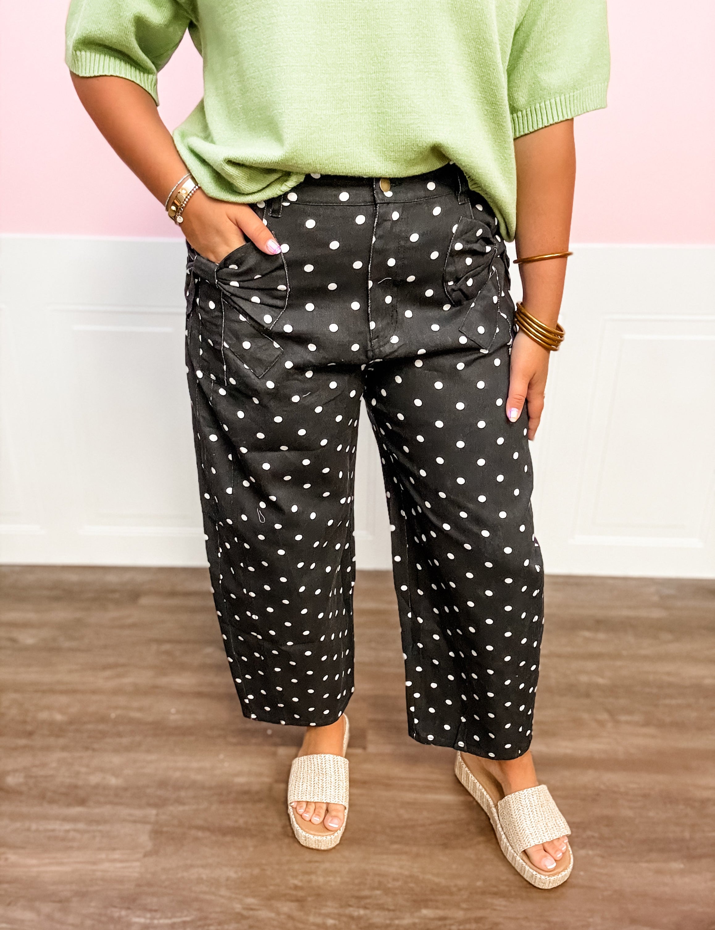 Midnight Polka Bow Jeans - Just a Small Town Girl