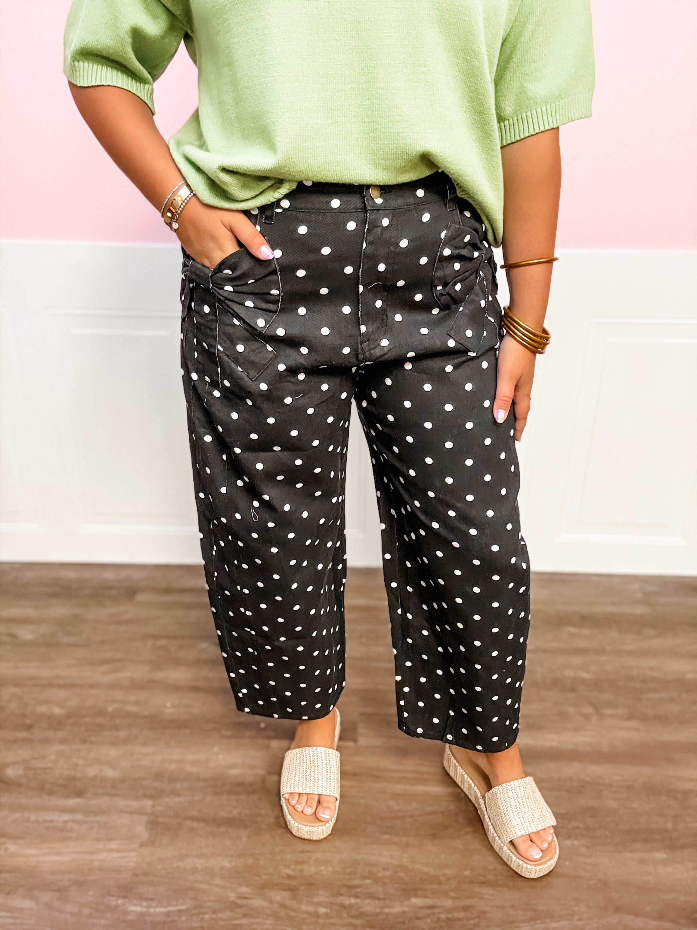 Midnight Polka Bow Jeans - Just a Small Town Girl