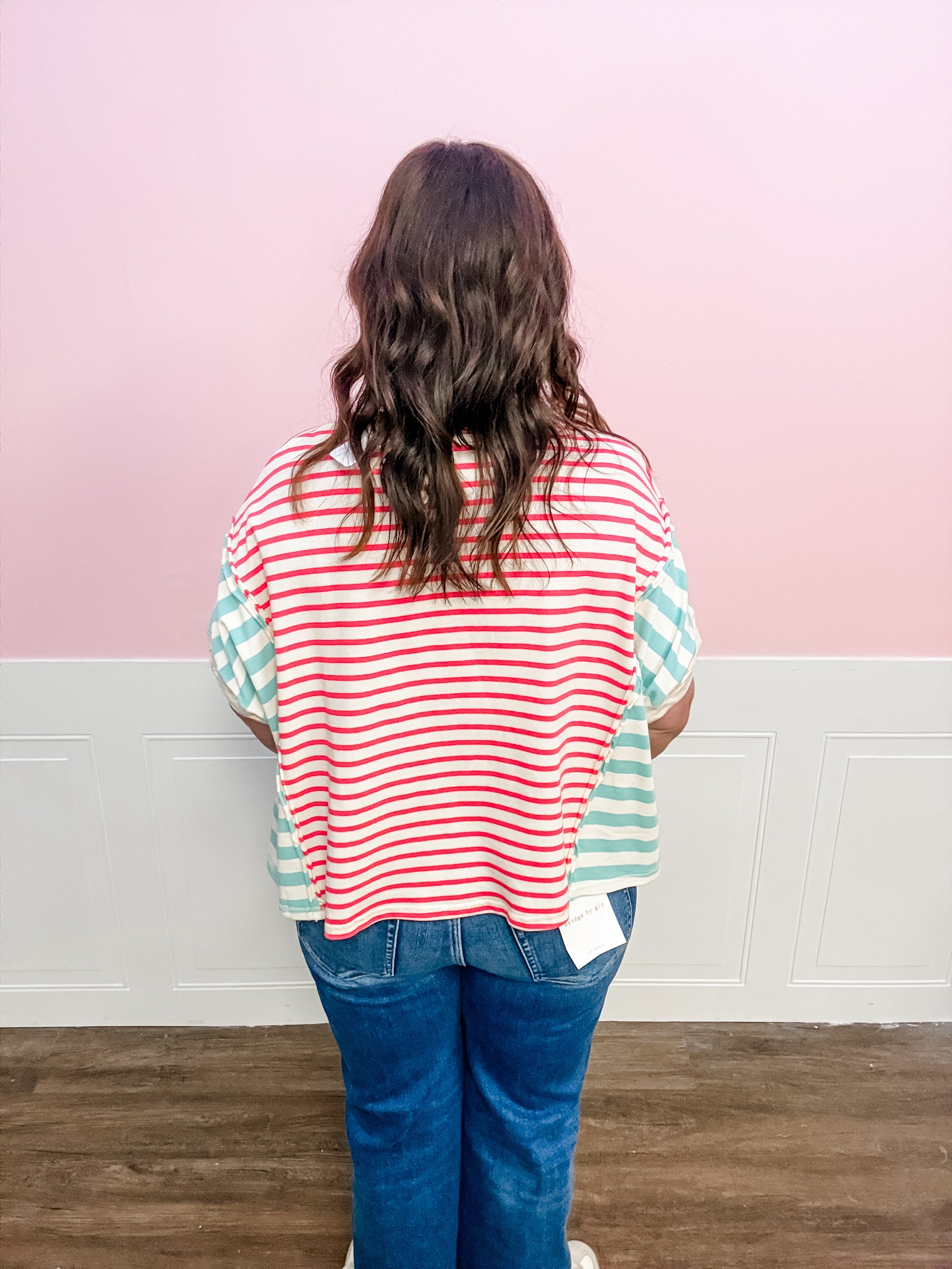 Mix It Up Stripe Tee - Just a Small Town Girl