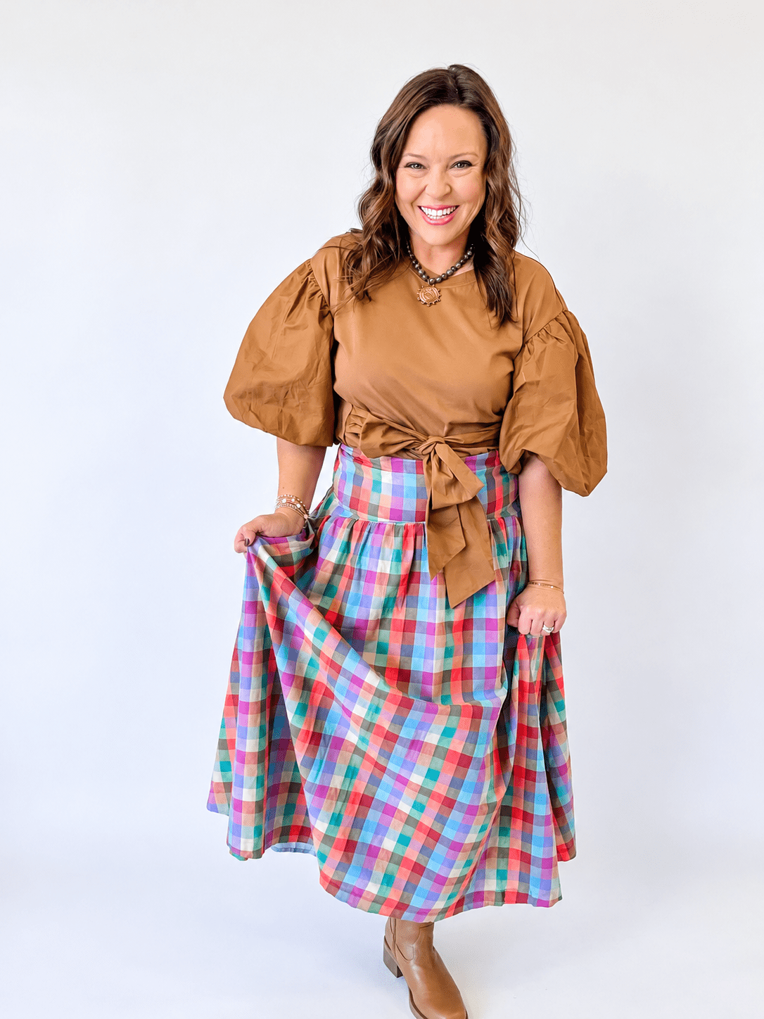 Multi Plaid Skirt - Just a Small Town Girl