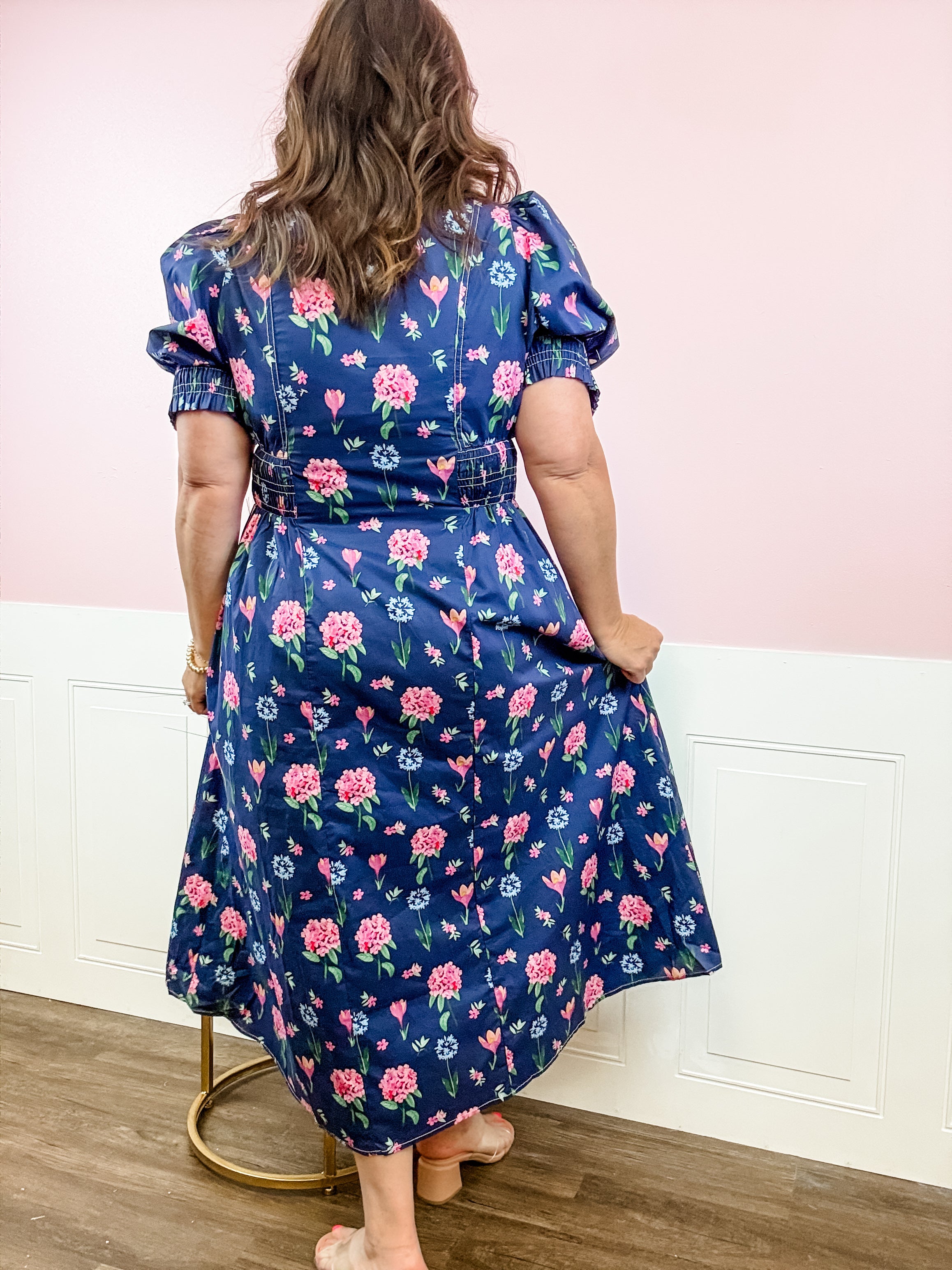 Navy Garden Party Shirtdress - Just a Small Town Girl