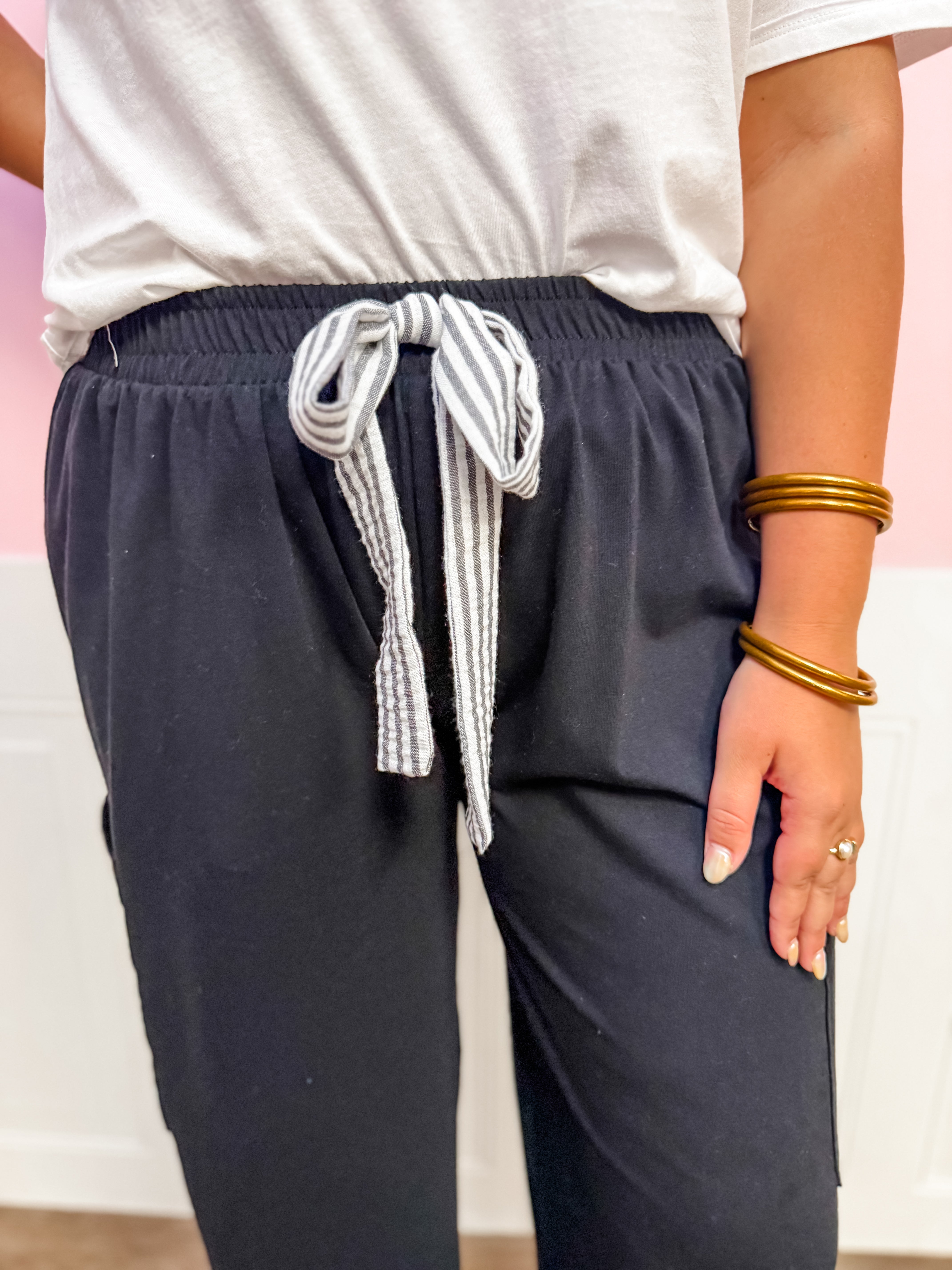 On the Go Tie - Waist Lounge Pants - Just a Small Town Girl