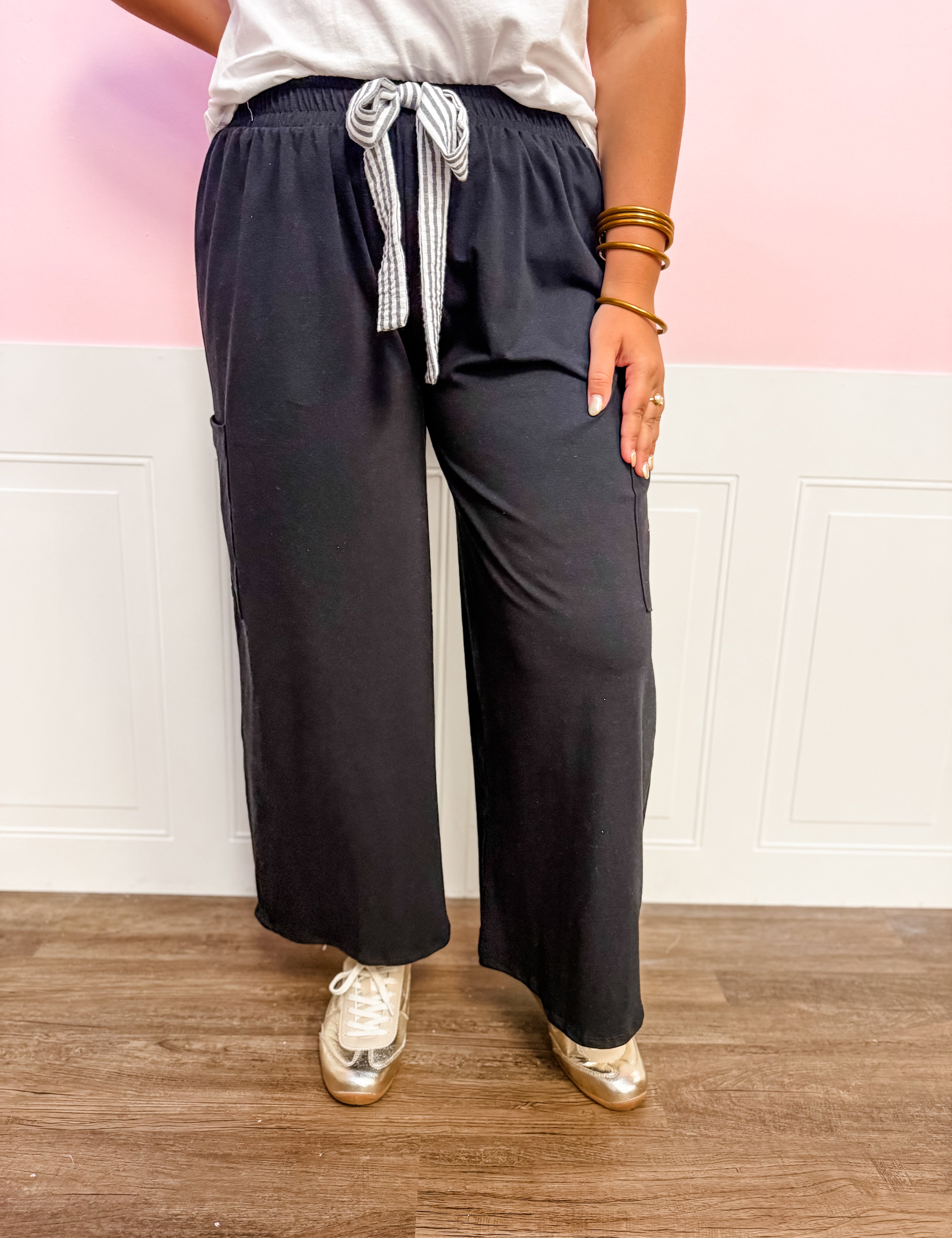On the Go Tie - Waist Lounge Pants - Just a Small Town Girl