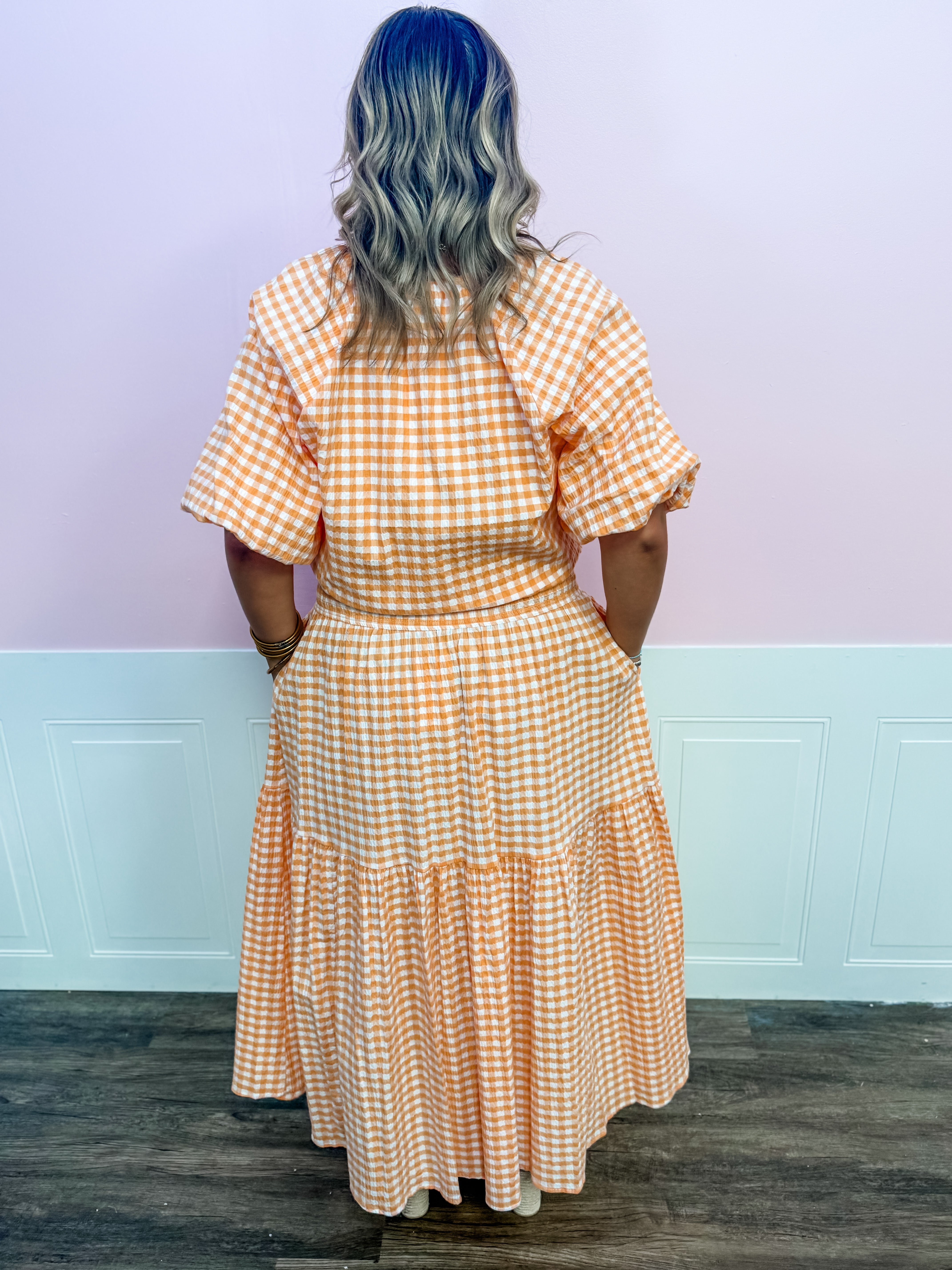 Orange Grove Gingham Skirt - Just a Small Town Girl
