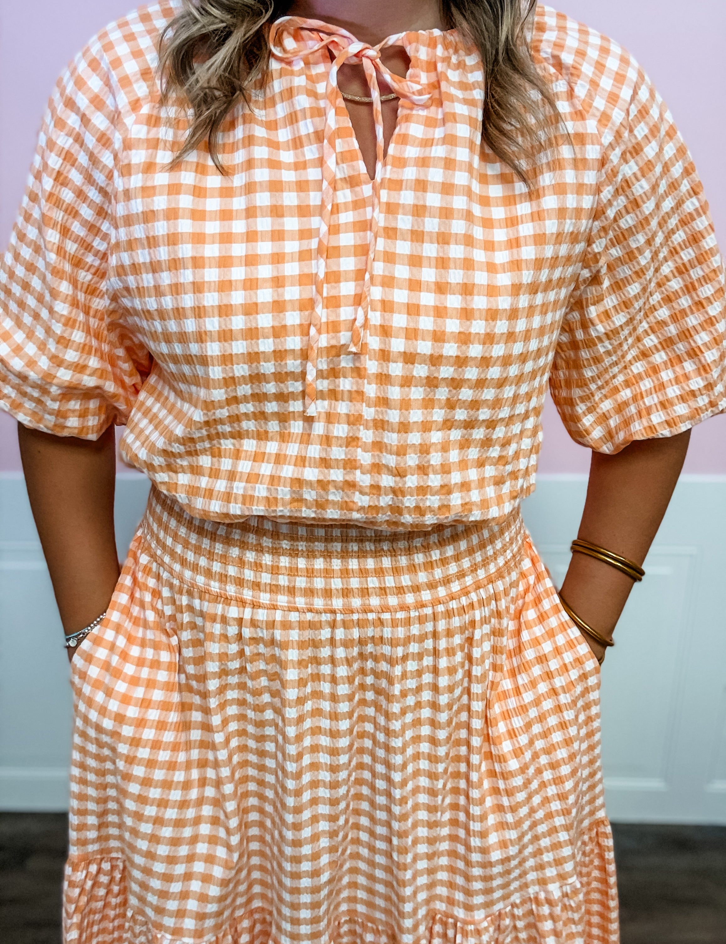 Orange Grove Gingham Top - Just a Small Town Girl