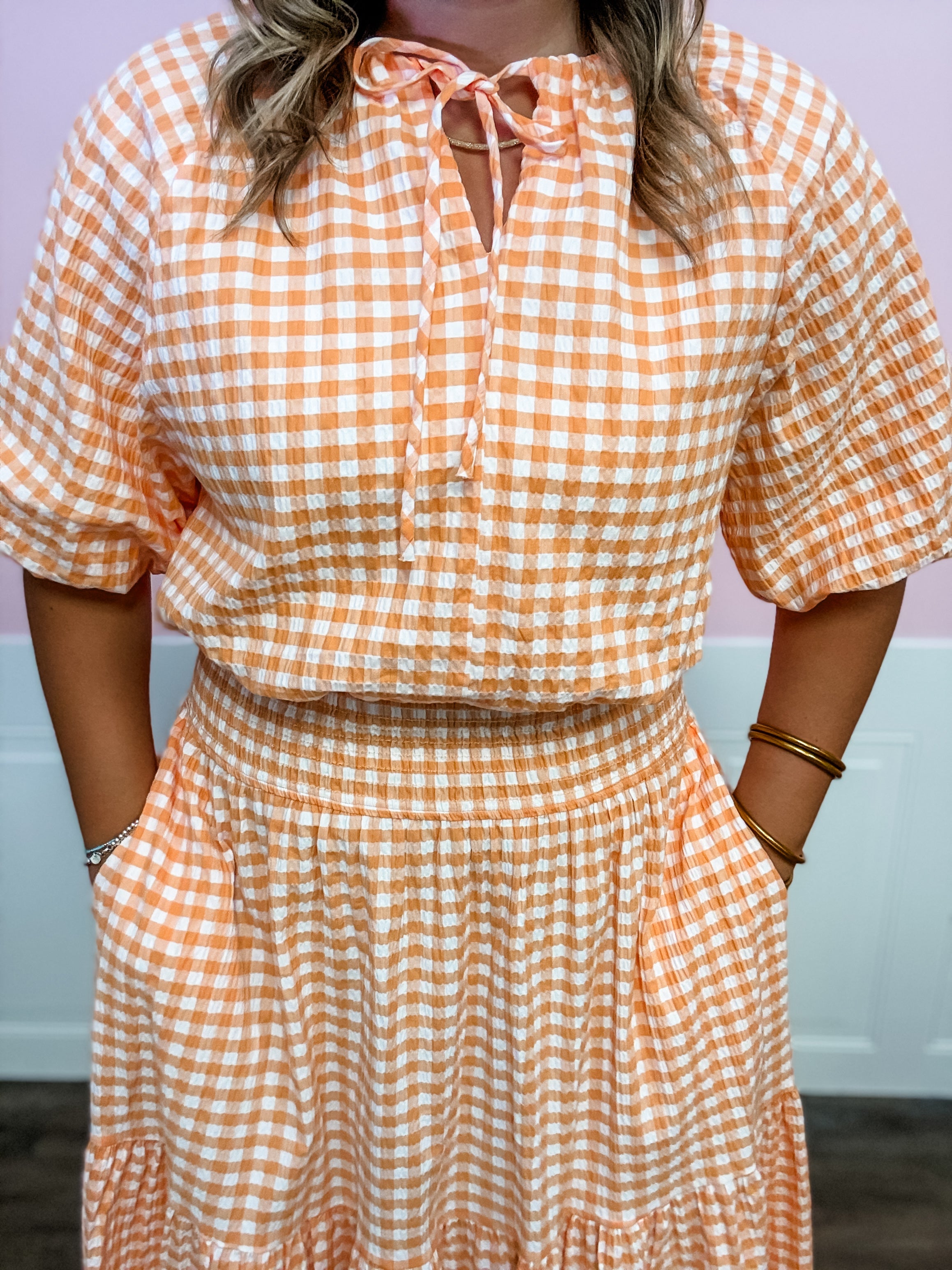 Orange Grove Gingham Top - Just a Small Town Girl