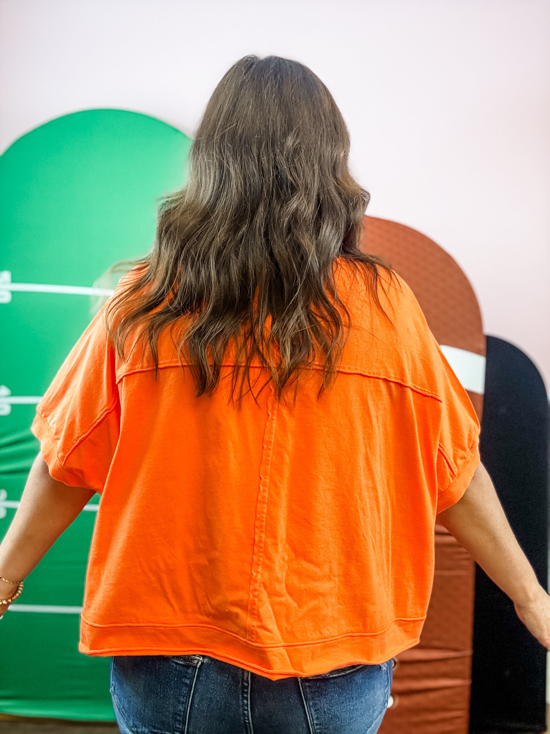Orange Out Pocket Tee - Just a Small Town Girl