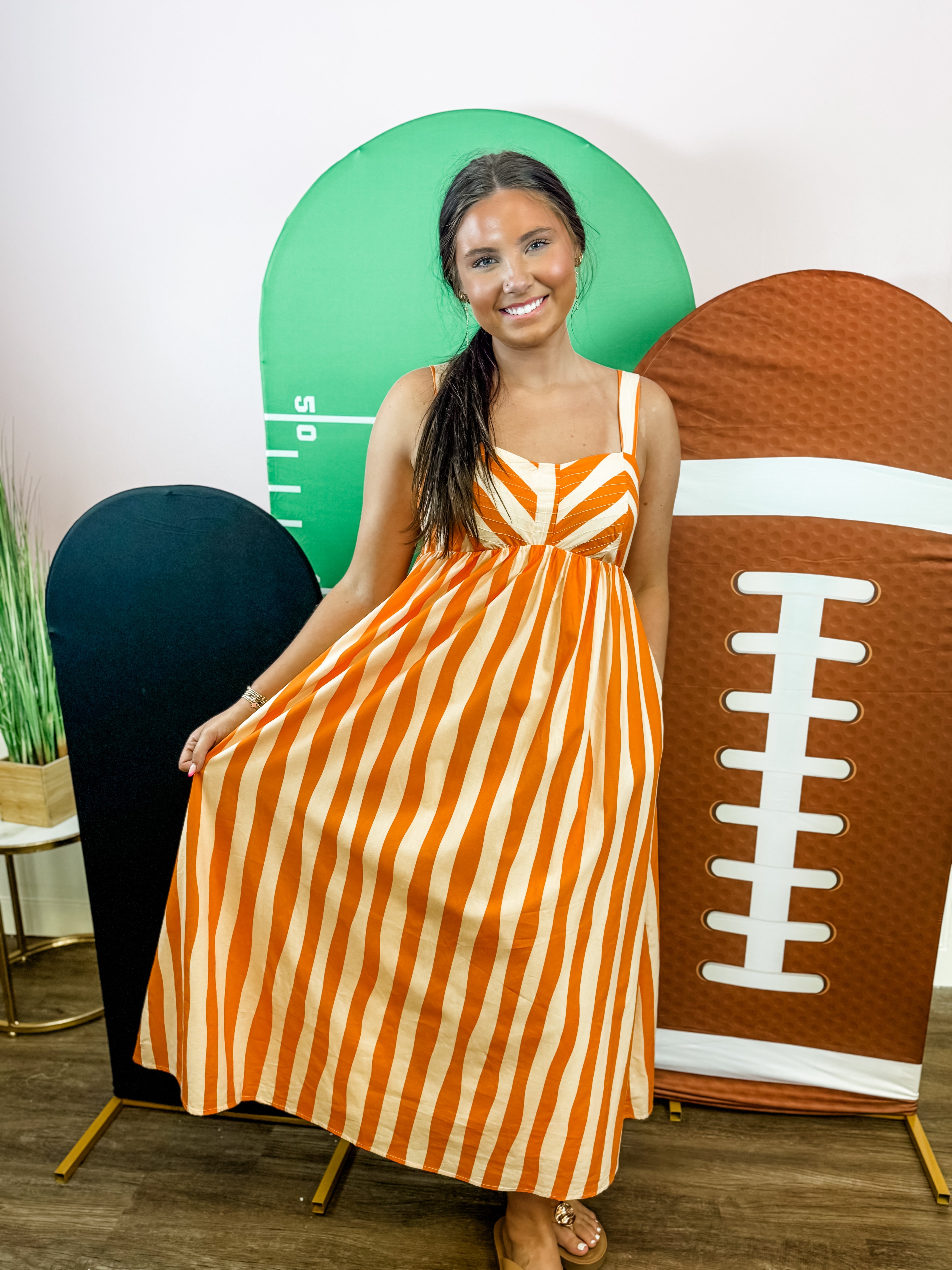 Orange Stripe Layered Sundress - Just a Small Town Girl