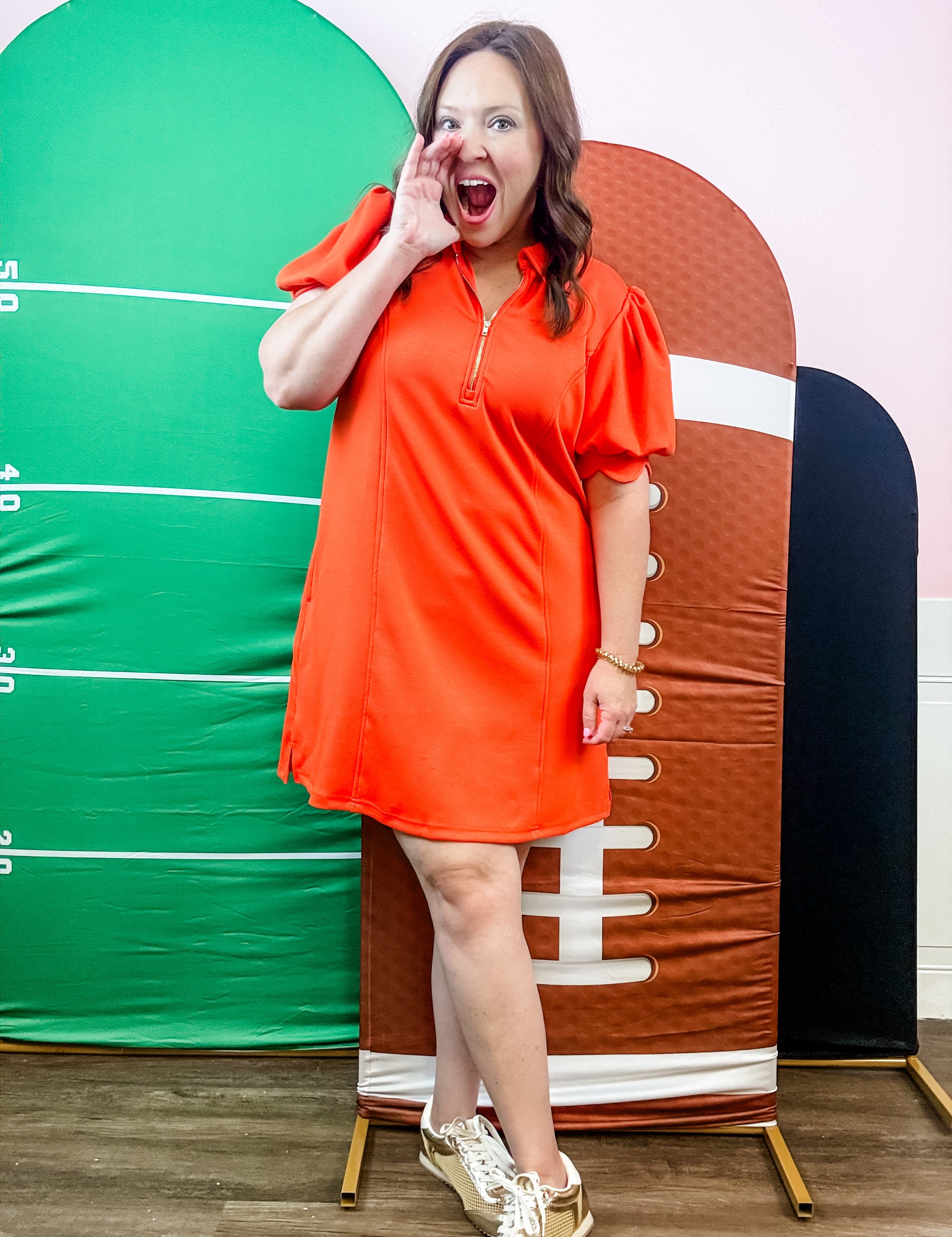Orange You Ready Game Day Dress - Just a Small Town Girl