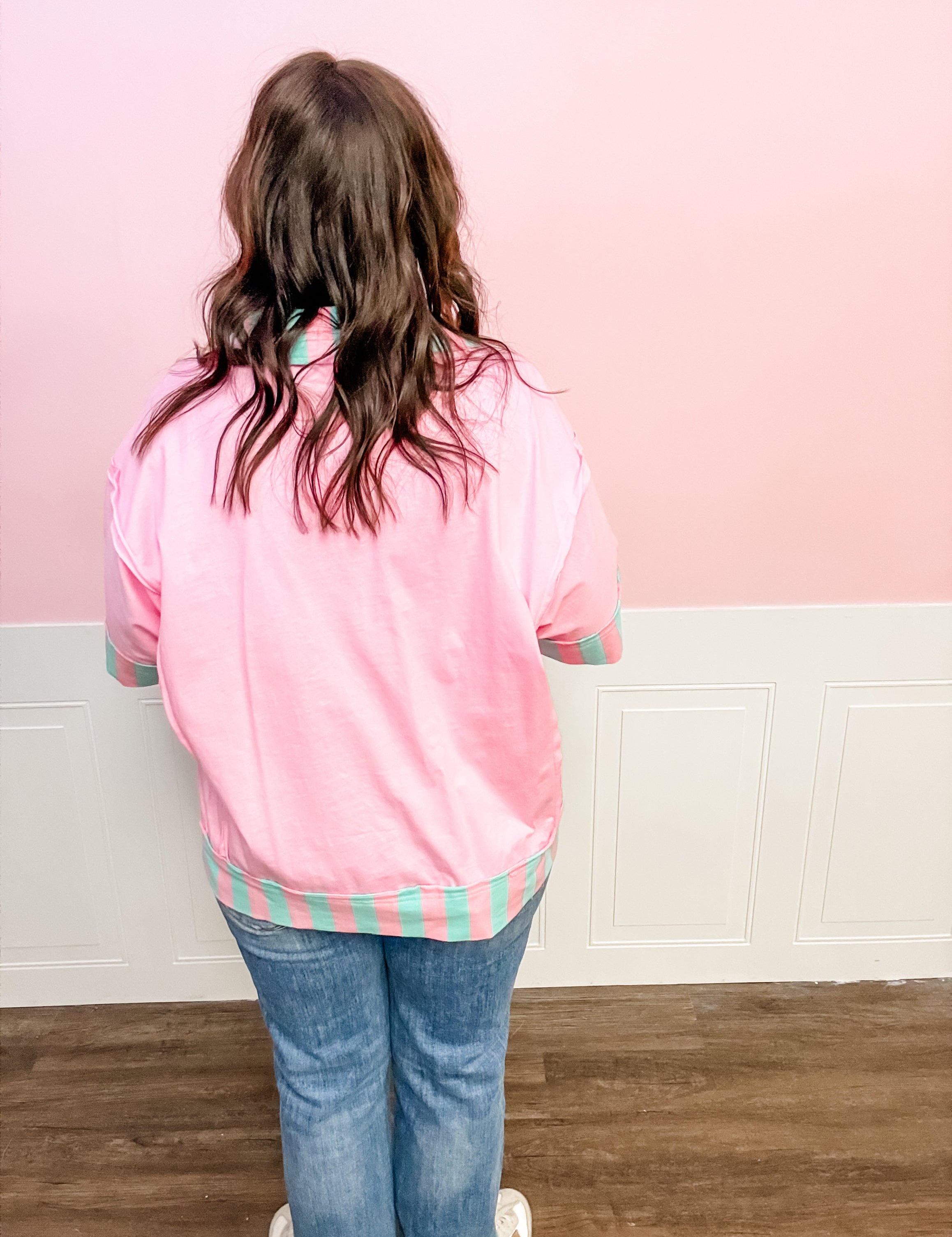 Palm Beach Stripe Collared Top - Just a Small Town Girl